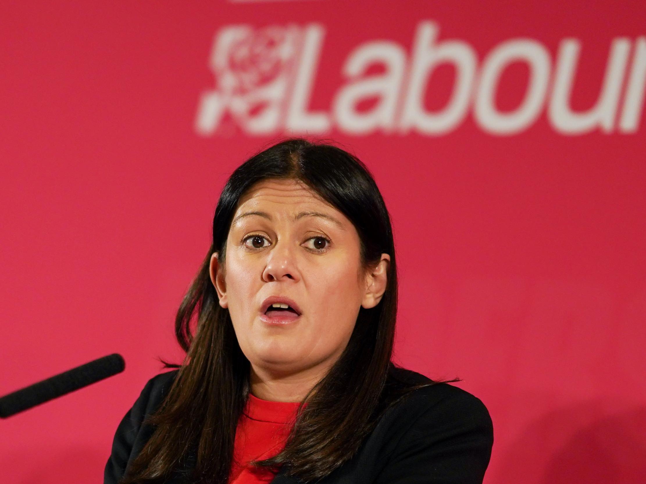 Lisa Nandy speaking to the audience at the Labour Party Leadership hustings in Durham on 23 February, 2020