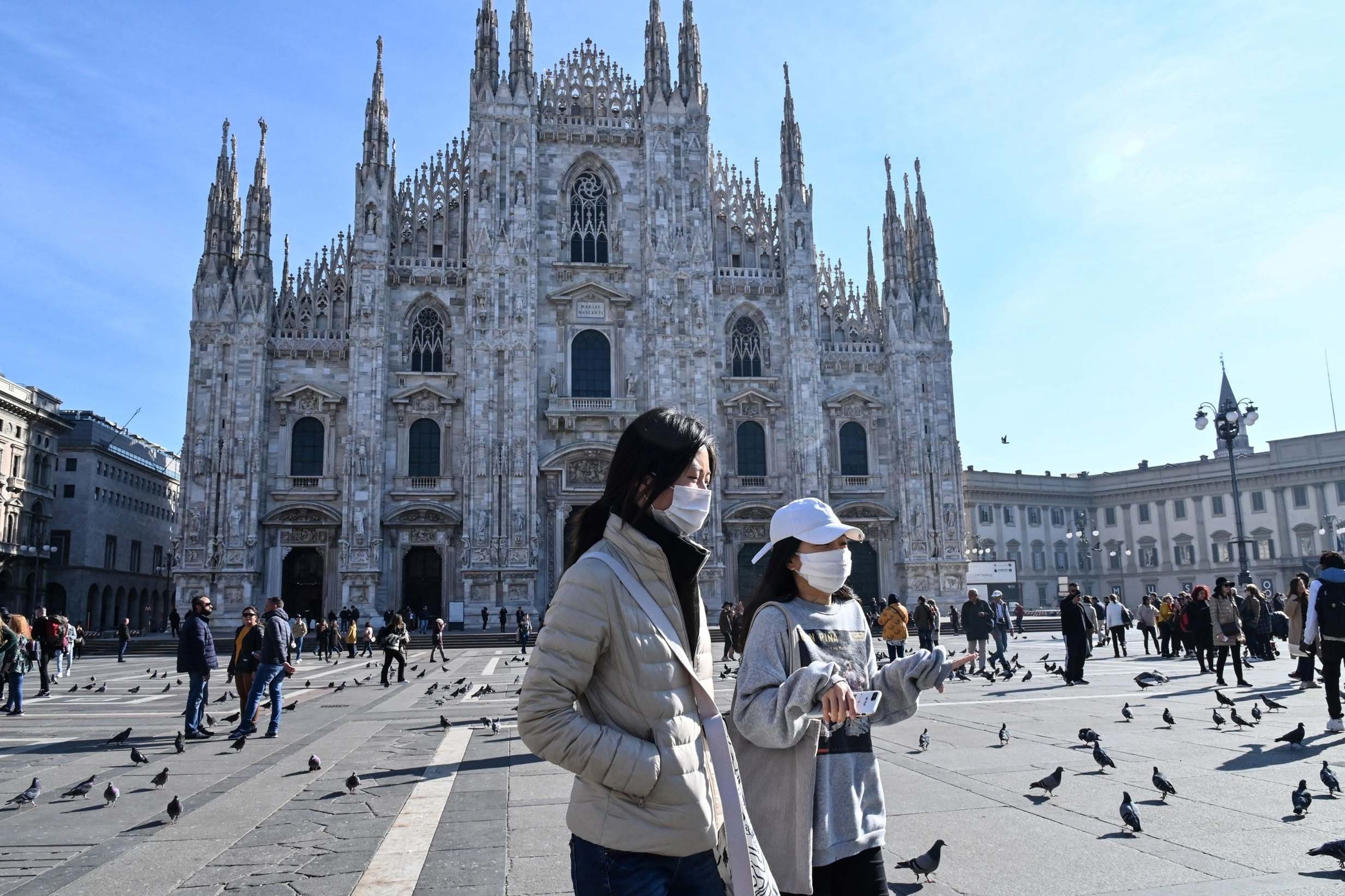 Streets and tourist hot spots in northern Italy are eerily devoid of the usual crowds (AFP via Getty)