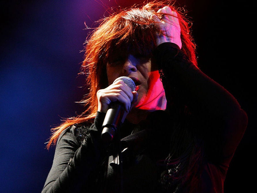 Raunchy riffing: Divinyls frontwoman Chrissy Amphlett performs on stage in 2007