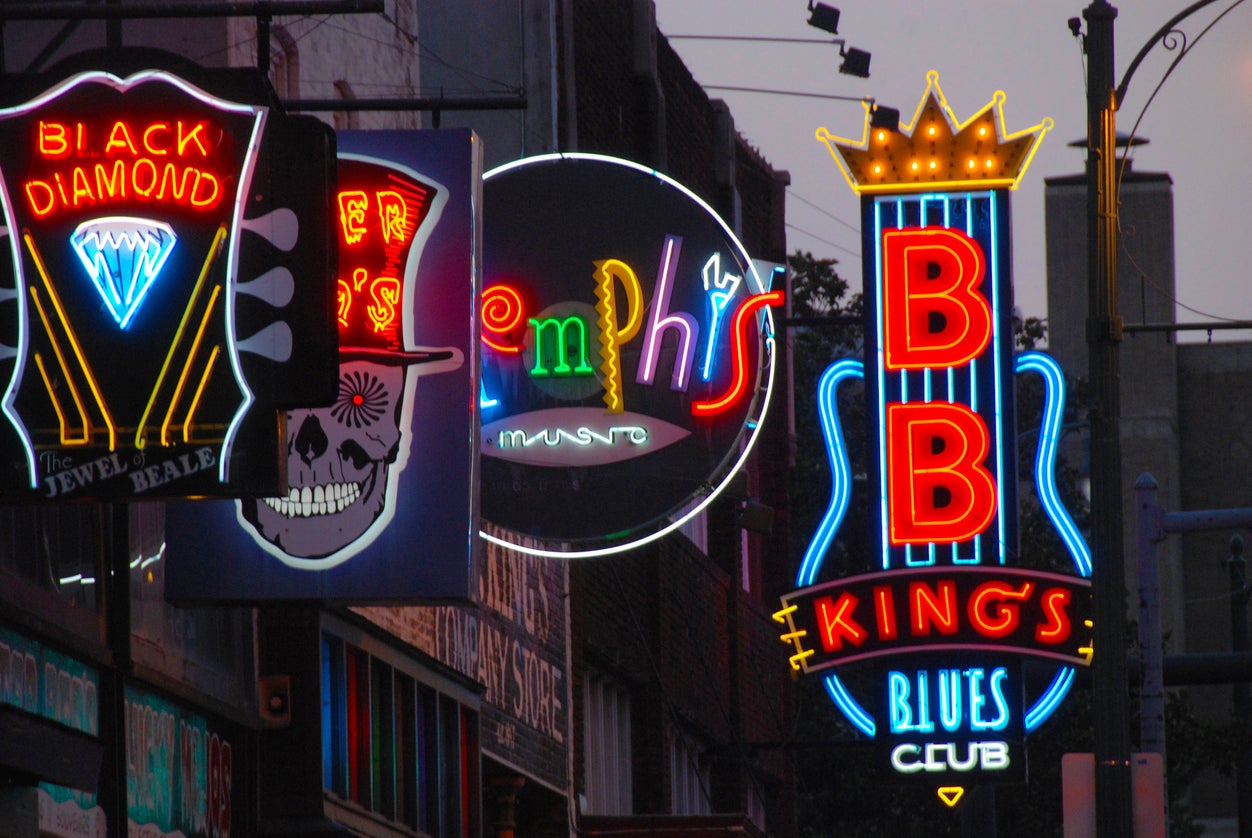 Beale Street is home to Memphis's music scene