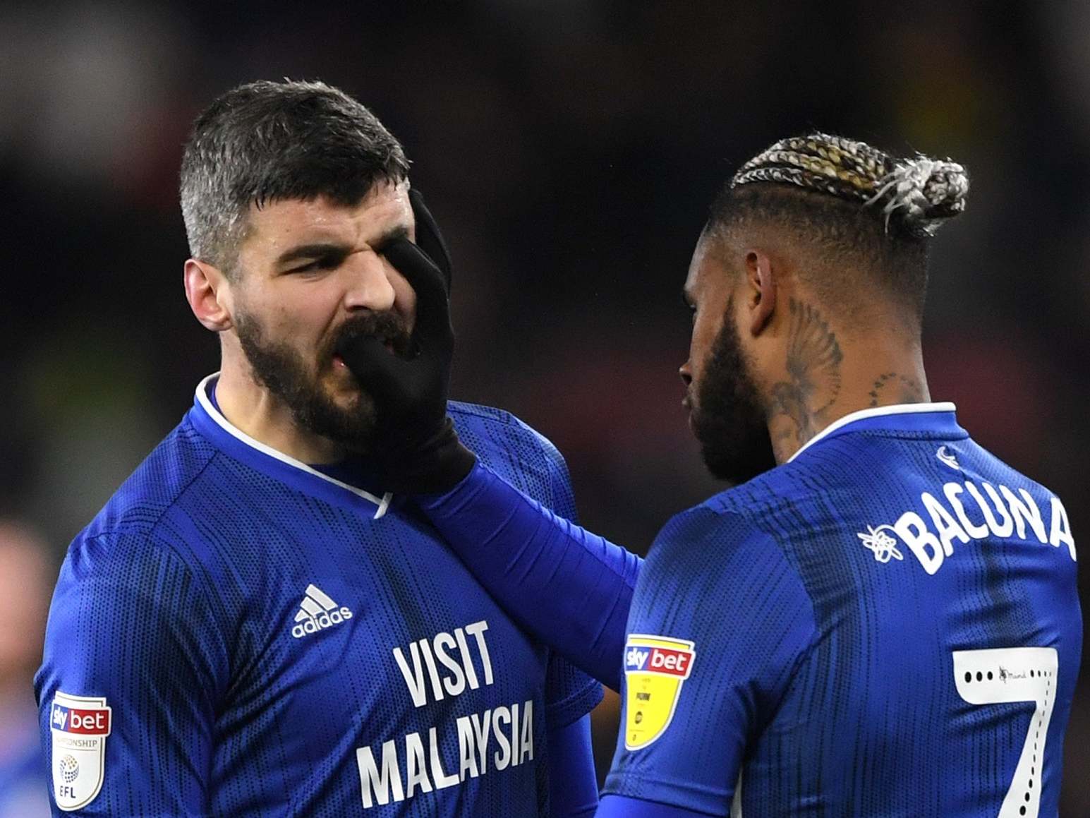 Leandro Bacuna gouges the eye of Callum Paterson