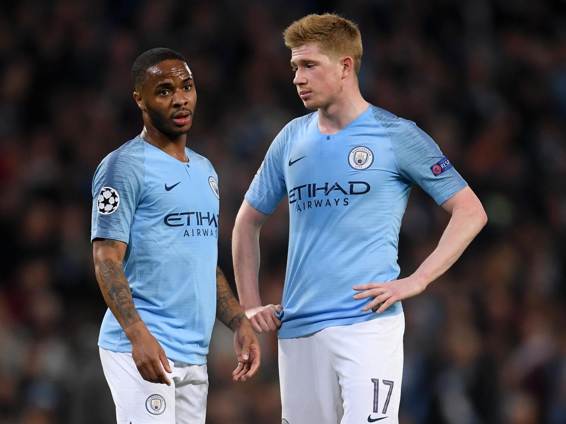 Manchester City's Raheem Sterling and Kevin De Bruyne