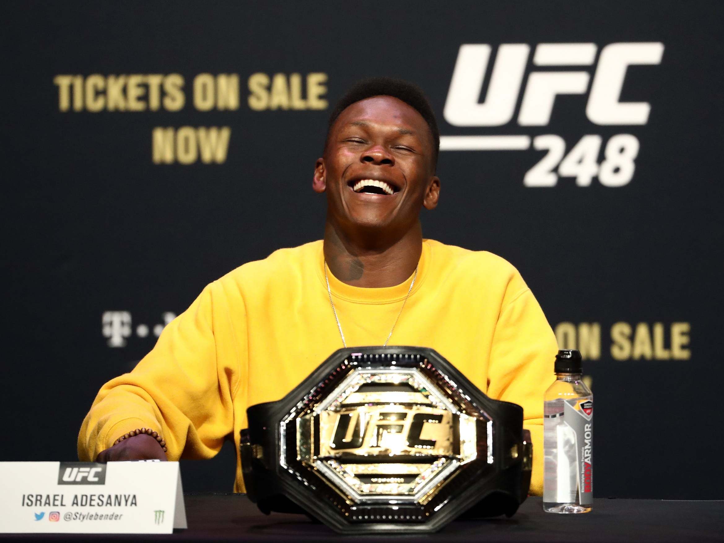 UFC middleweight champion Israel Adesanya has apologised for making a joke about the Twin Towers