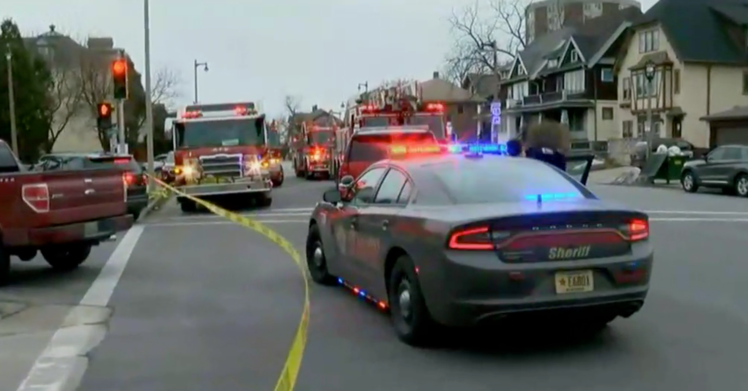 Law enforcement at the scene of a suspected mass shooting at the MillerCoors headquarters in Milwaukee, Wisconsin