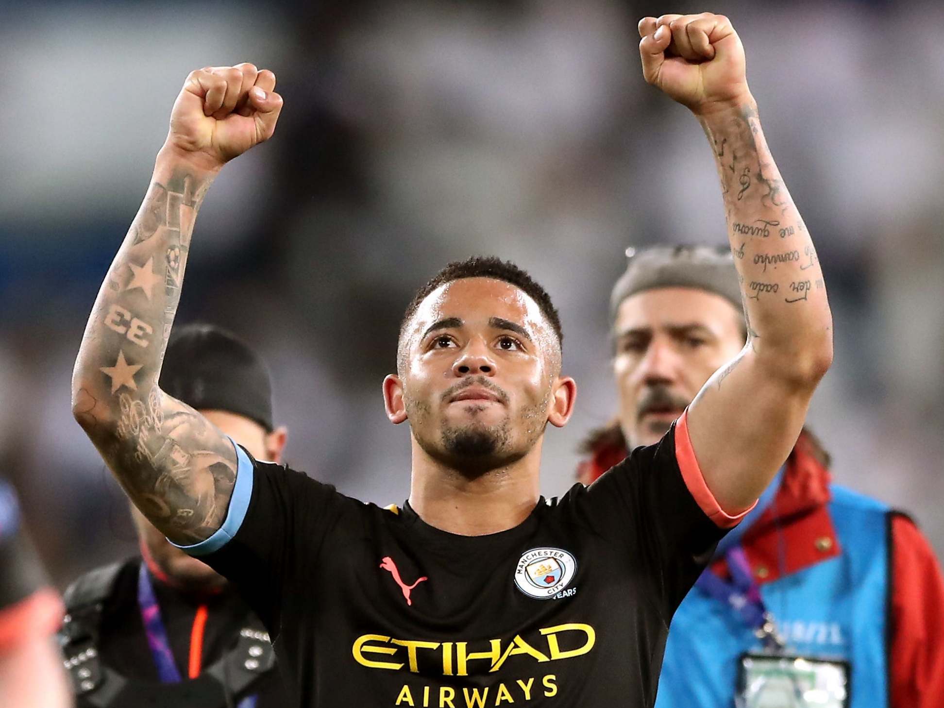 Manchester City's Gabriel Jesus celebrates