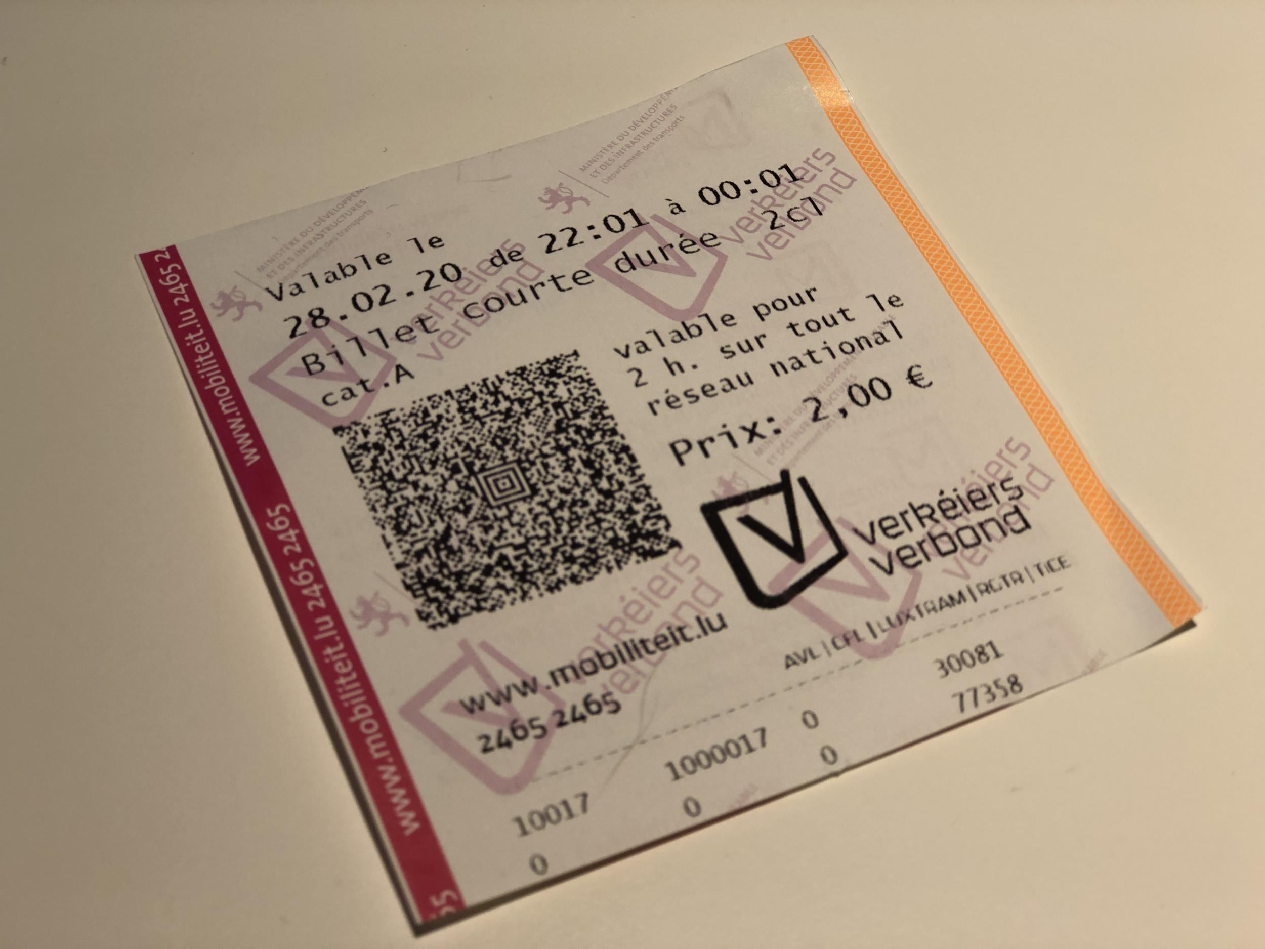 Collector’s item: one of the last bus tickets ever issued in Luxembourg