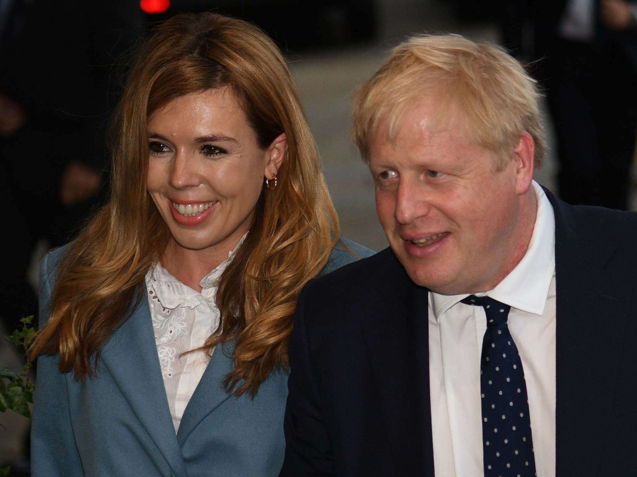 Prime minister Boris Johnson pictured with Carrie Symonds in Manchester on 28 September 2019.