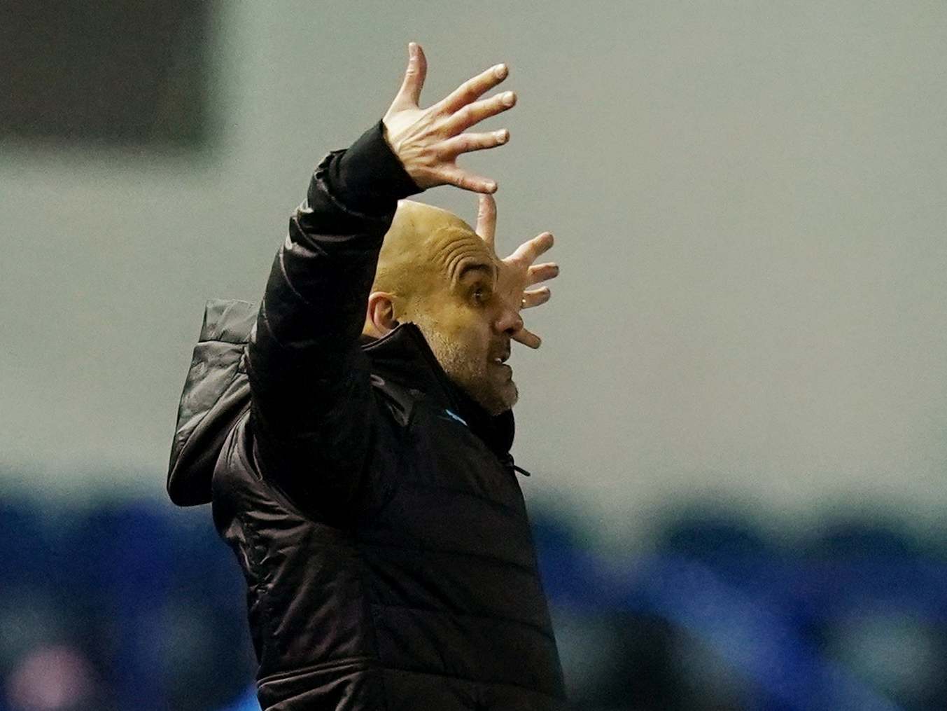 Pep Guardiola cut a frustrated figure for much of the game