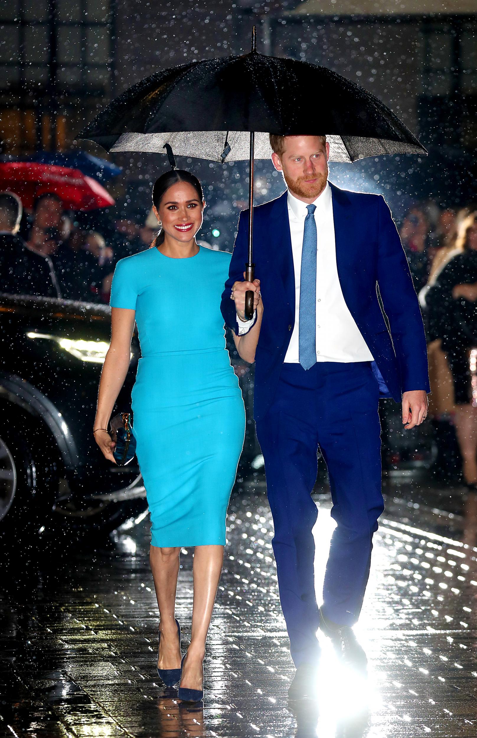 Meghan and Harry arrive at the Endeavour Fund Awards on Thursday evening.