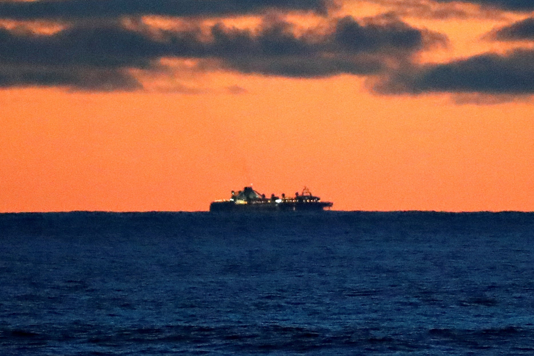 The Grand Princess cruise ship anchored off San Francisco, California