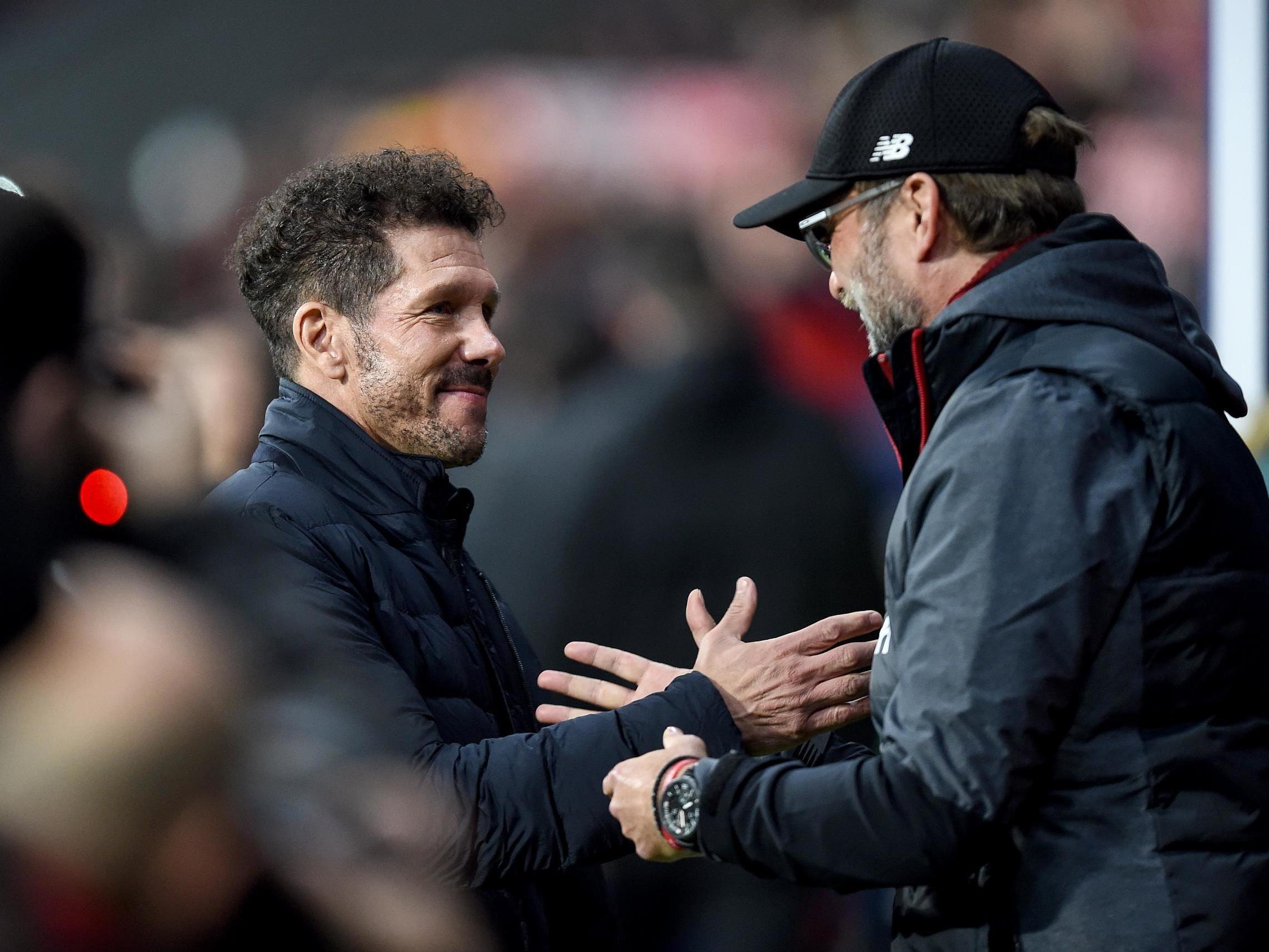 Diego Simeone and Jurgen Klopp, Atletico Madrid and Liverpool managers