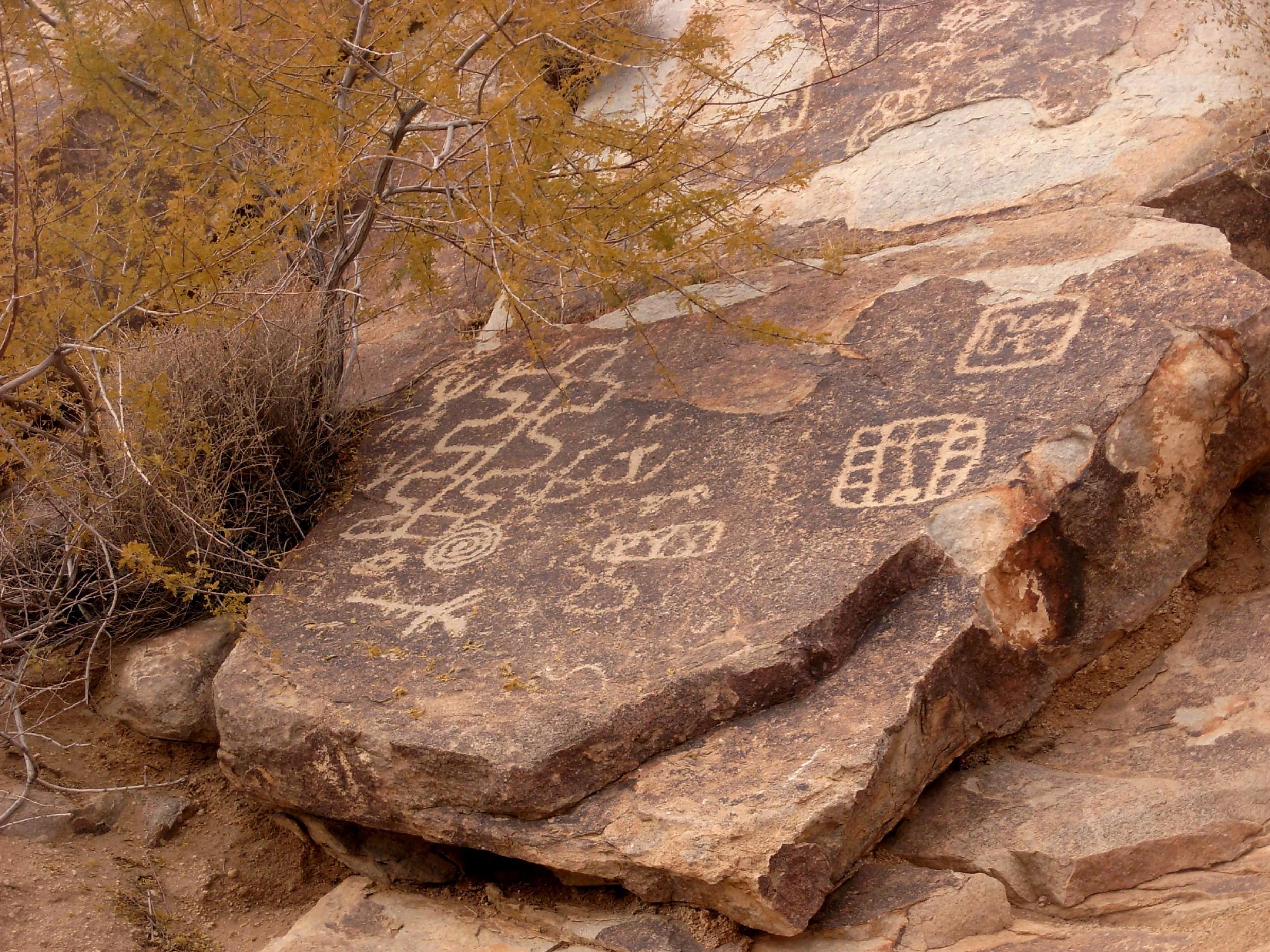 Petroglyphs at Grapevine Canyon near Laughlin, Nevada.