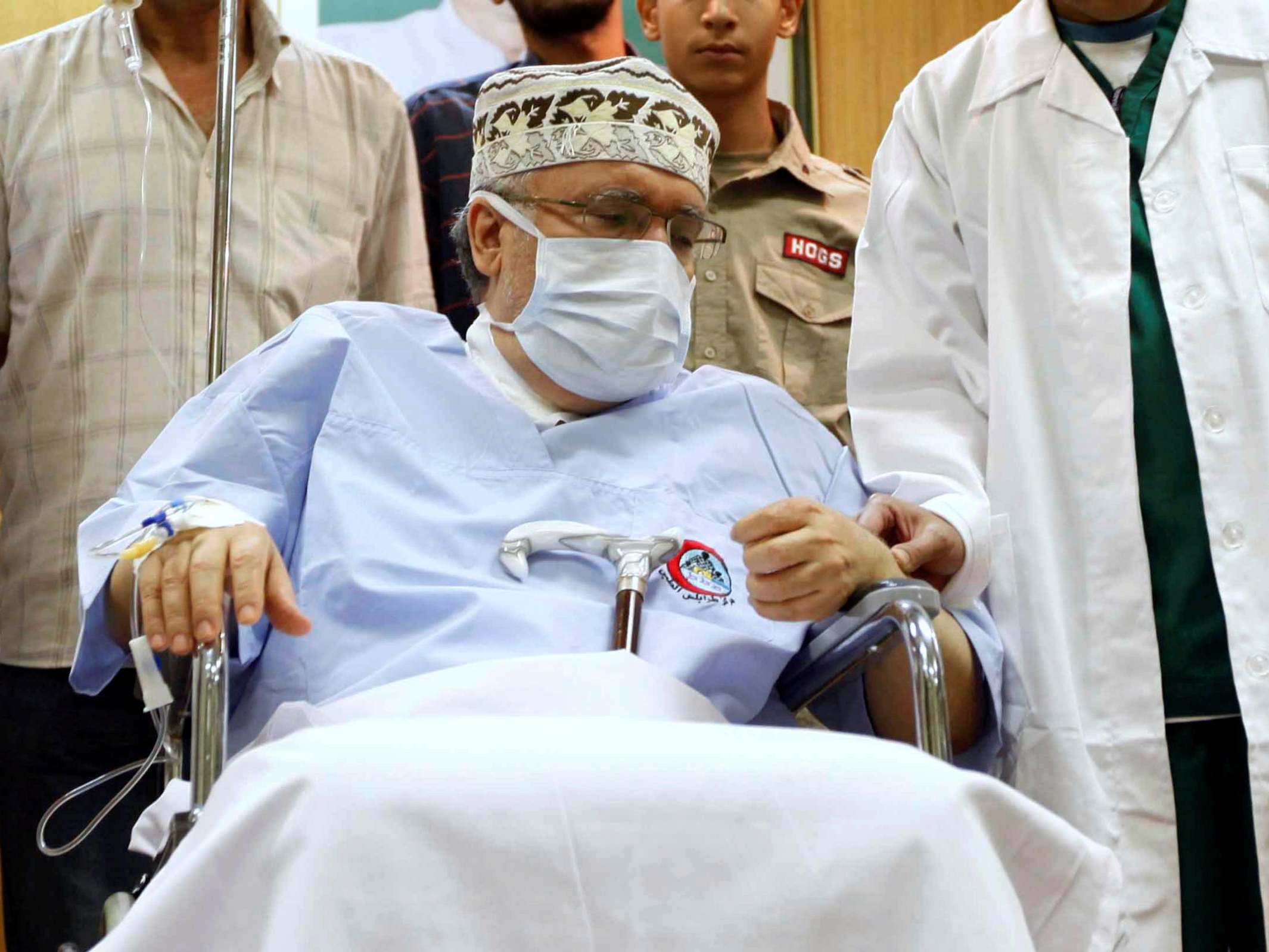 Abdel Basset al-Megrahi is seen in his room at a hospital in Tripoli after he was released from prison in Scotland on compassionate grounds in 2009 (Ismail Zetouny/Reuters)