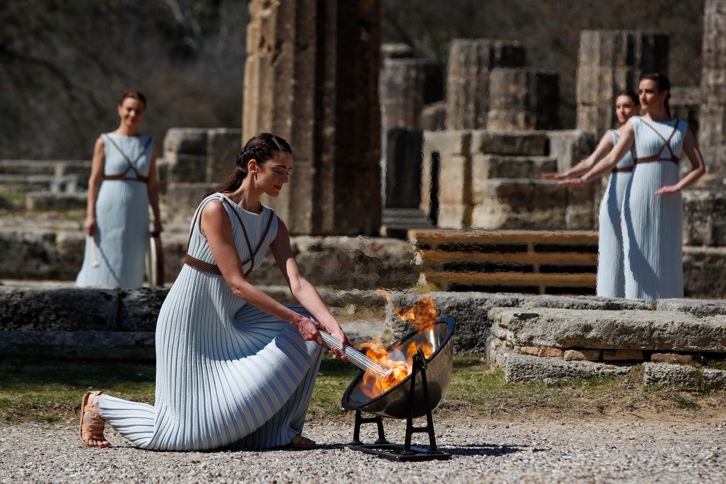 The Olympic torch has been transferred from Greece to Tokyo