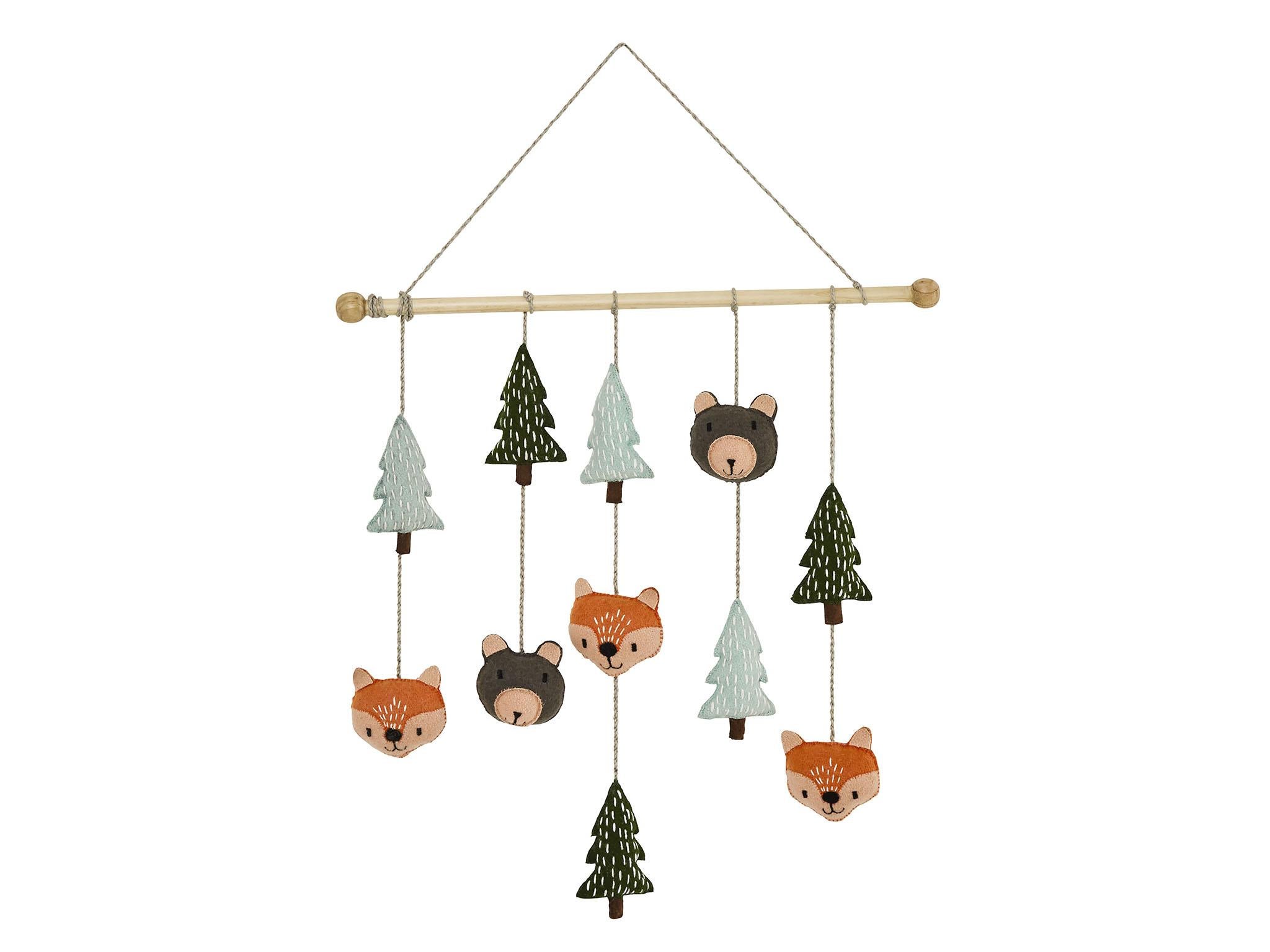 A woodland animal hanging mobile will keep little ones entertained and add the perfect finishing touch to a nursery (Great Little Trading Company)