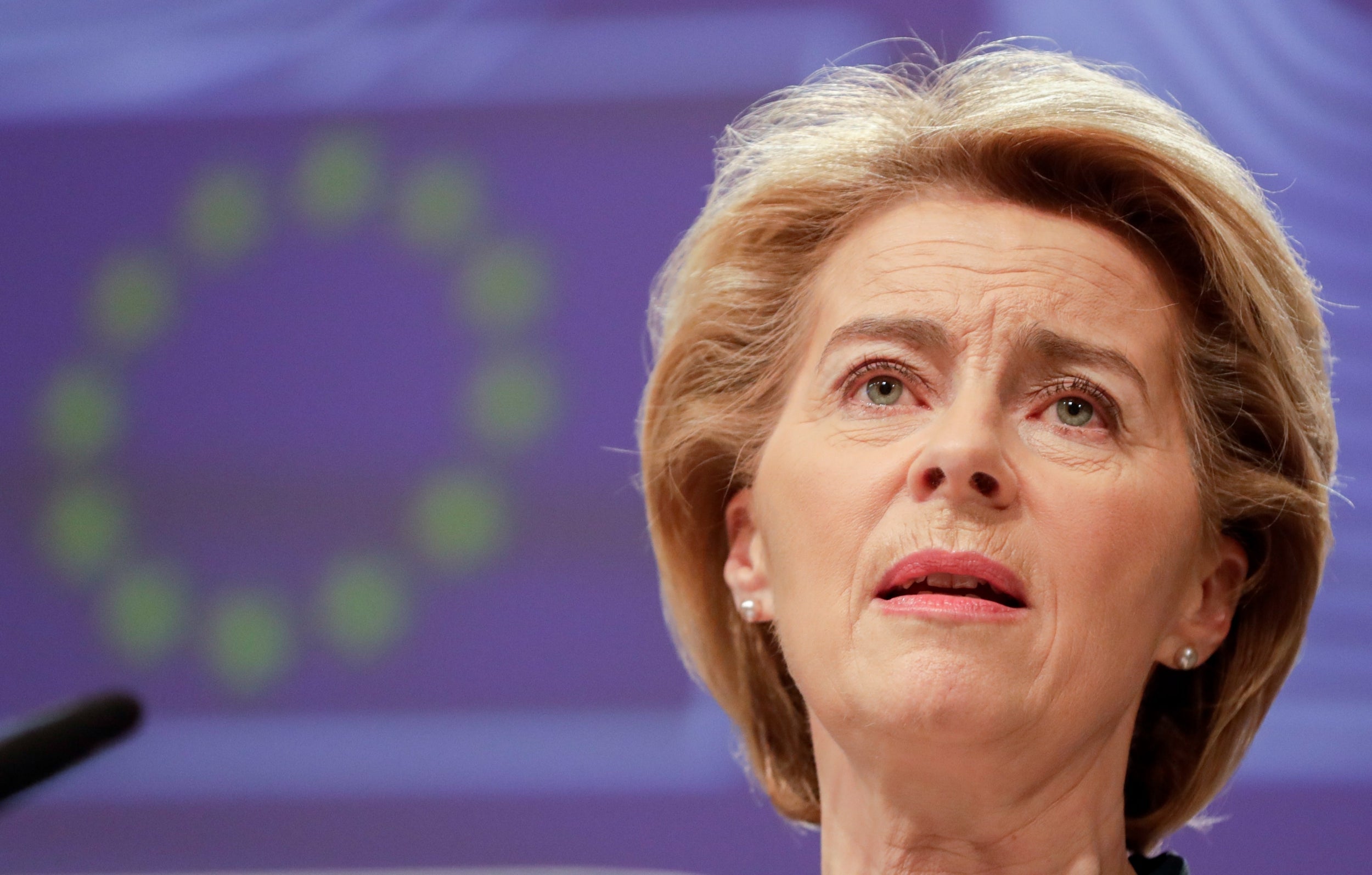 Ursula Von Der Leyen gives a press conference on the economic response to the Coronavirus crisis