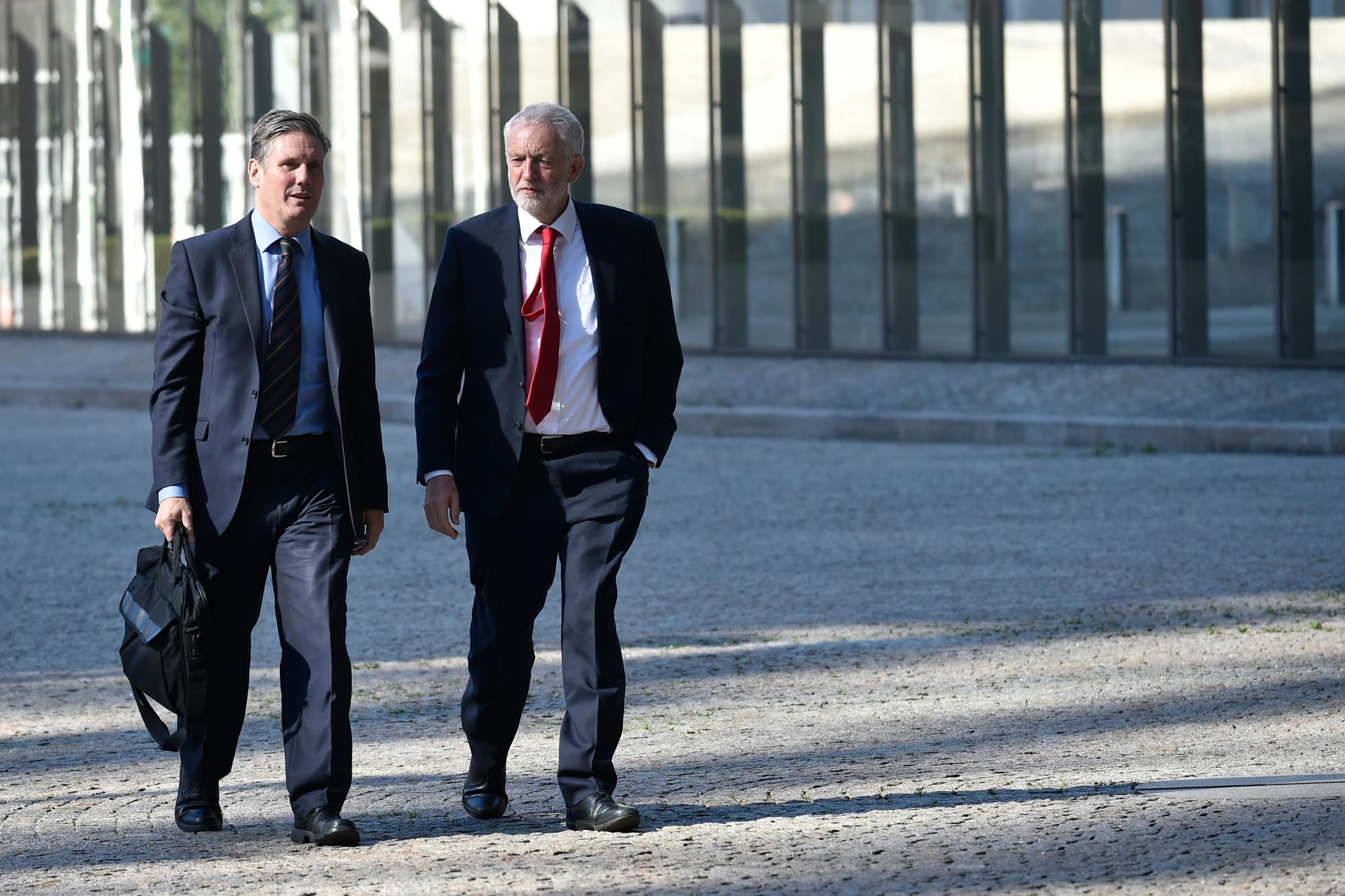 Despite resigning from the front bench in 2016, Starmer has been conspicuously loyal to Jeremy Corbyn ever since (AFP/Getty)