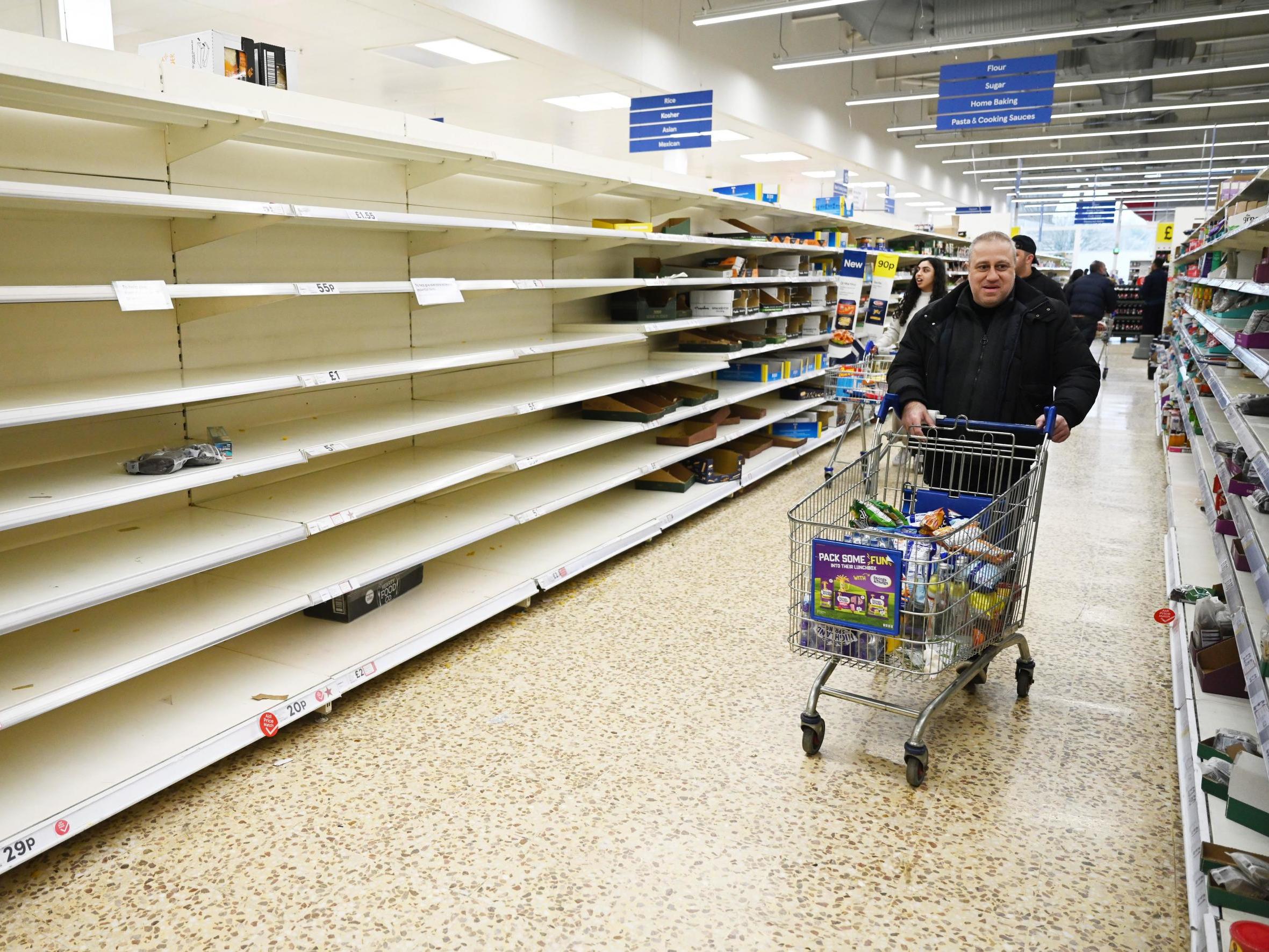 Related: Empty supermarket shelves amid panic buying