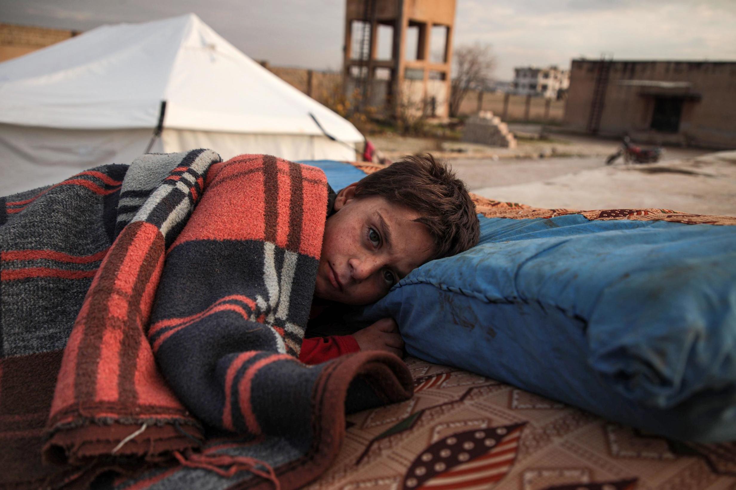 There are camps for displaced people on both sides of the Turkish-Syrian border (AFP/Getty)