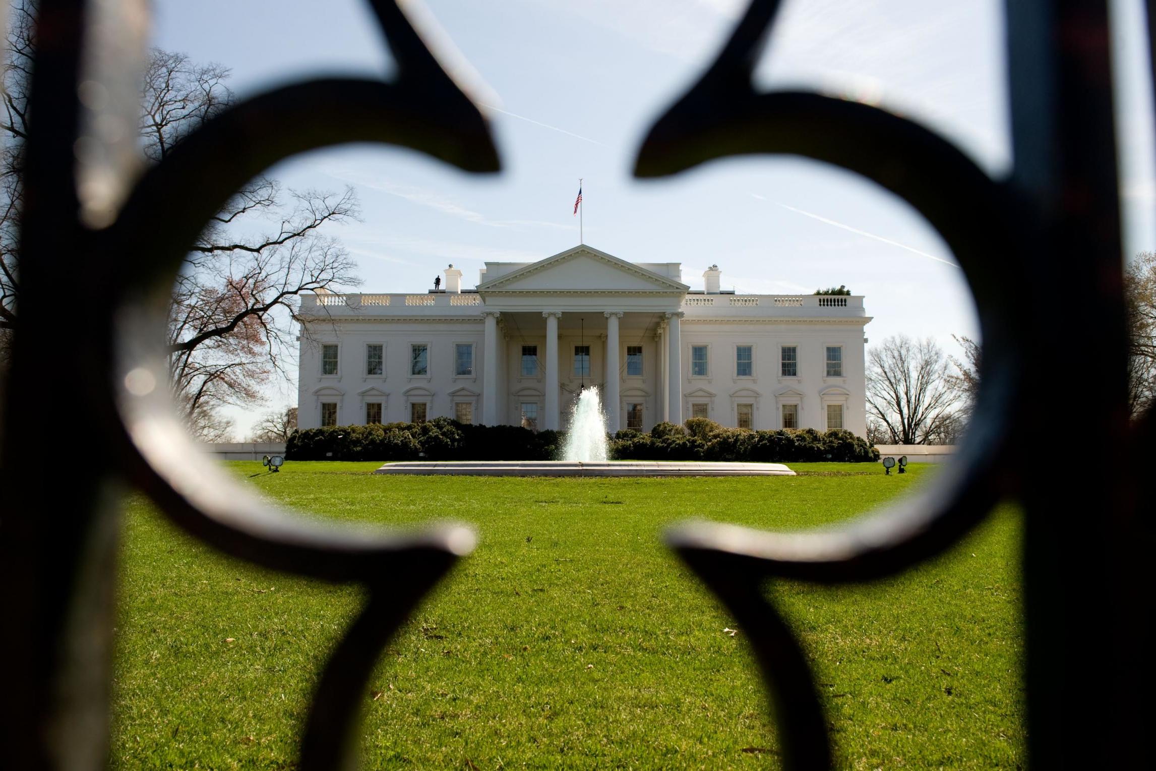 The North Lawn of the White House is seen in Washington, DC.