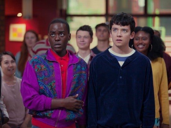 Eric (Ncuti Gatwa) and Otis (Asa Butterfield) in ‘Sex Education’