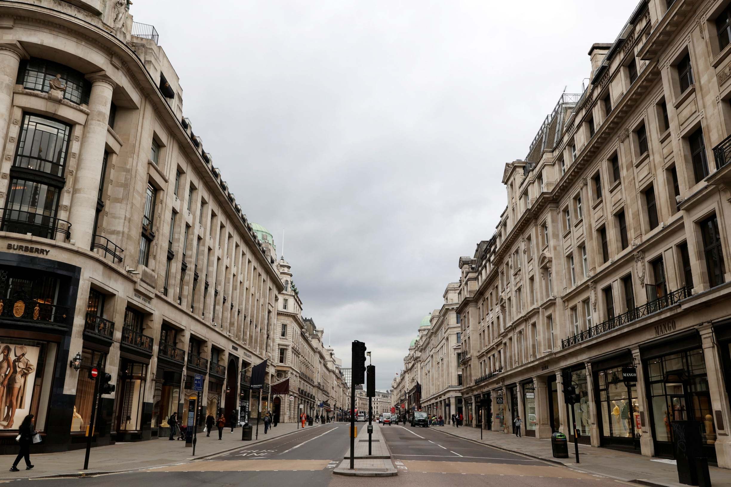 A rare sight of an empty Oxford Street as fear – and the virus – spread (Reuters)