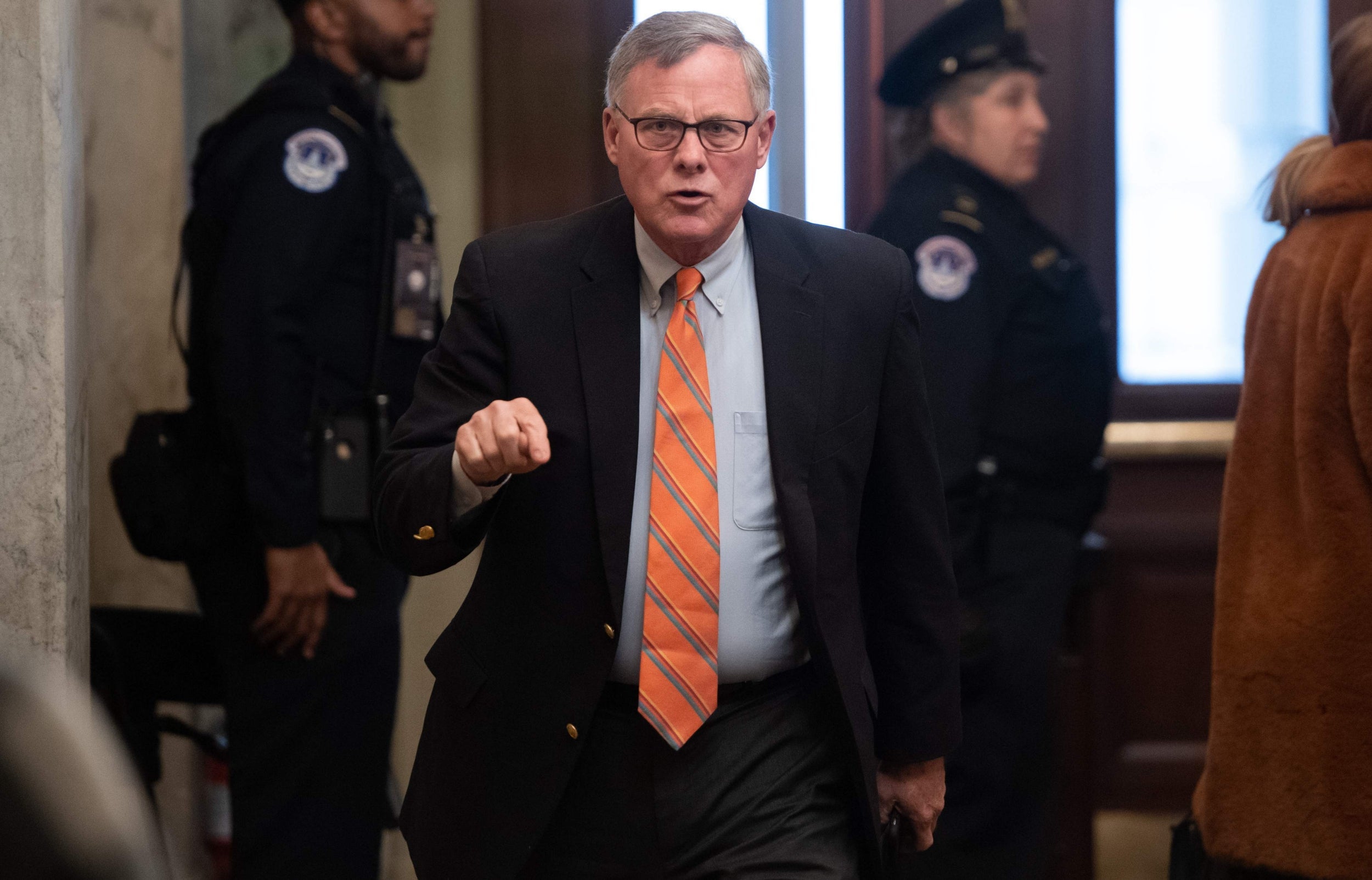 Burr was heard in a recording released by the North Carolina Society