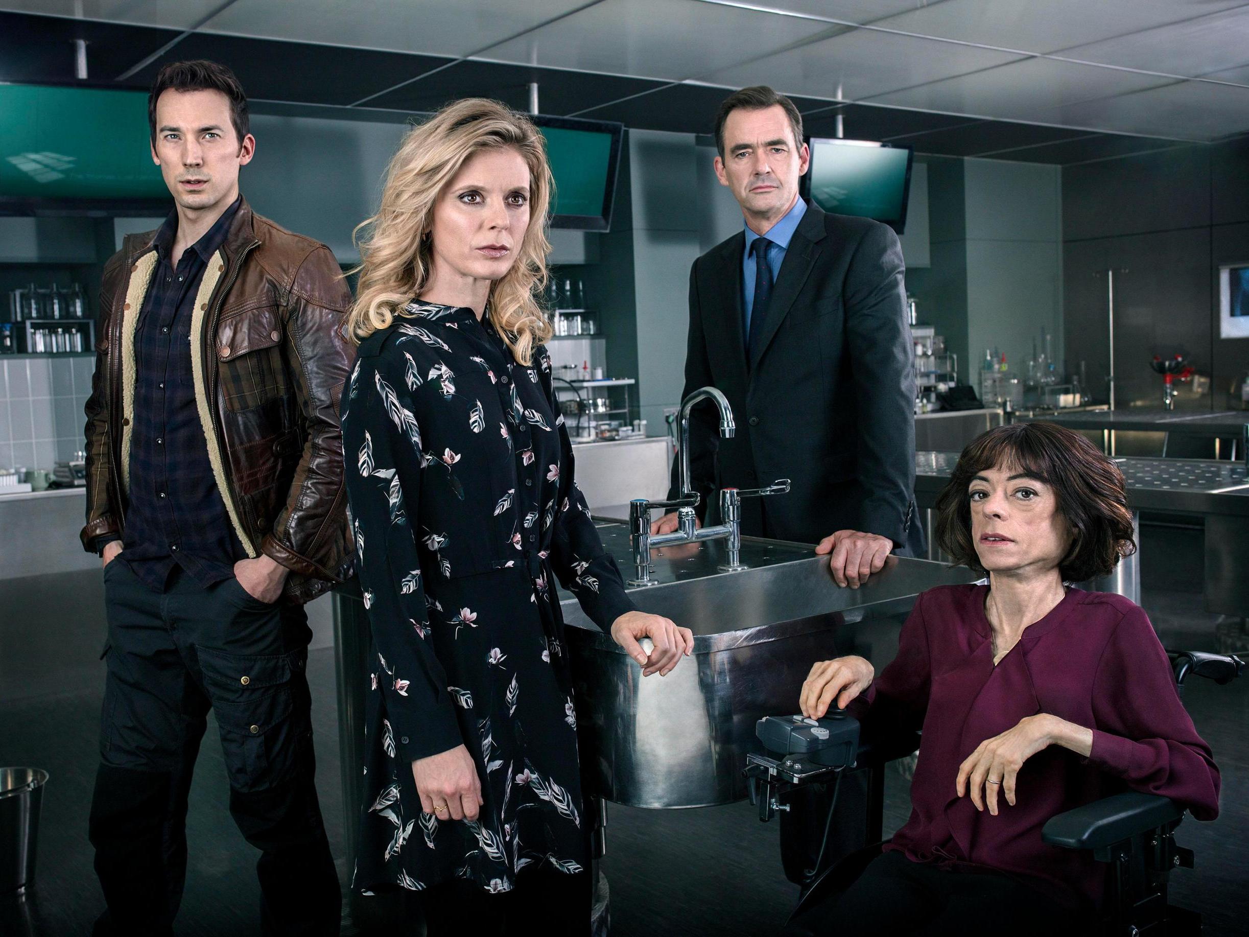 Representation: Liz Carr (right) and the rest of the cast of Silent Witness