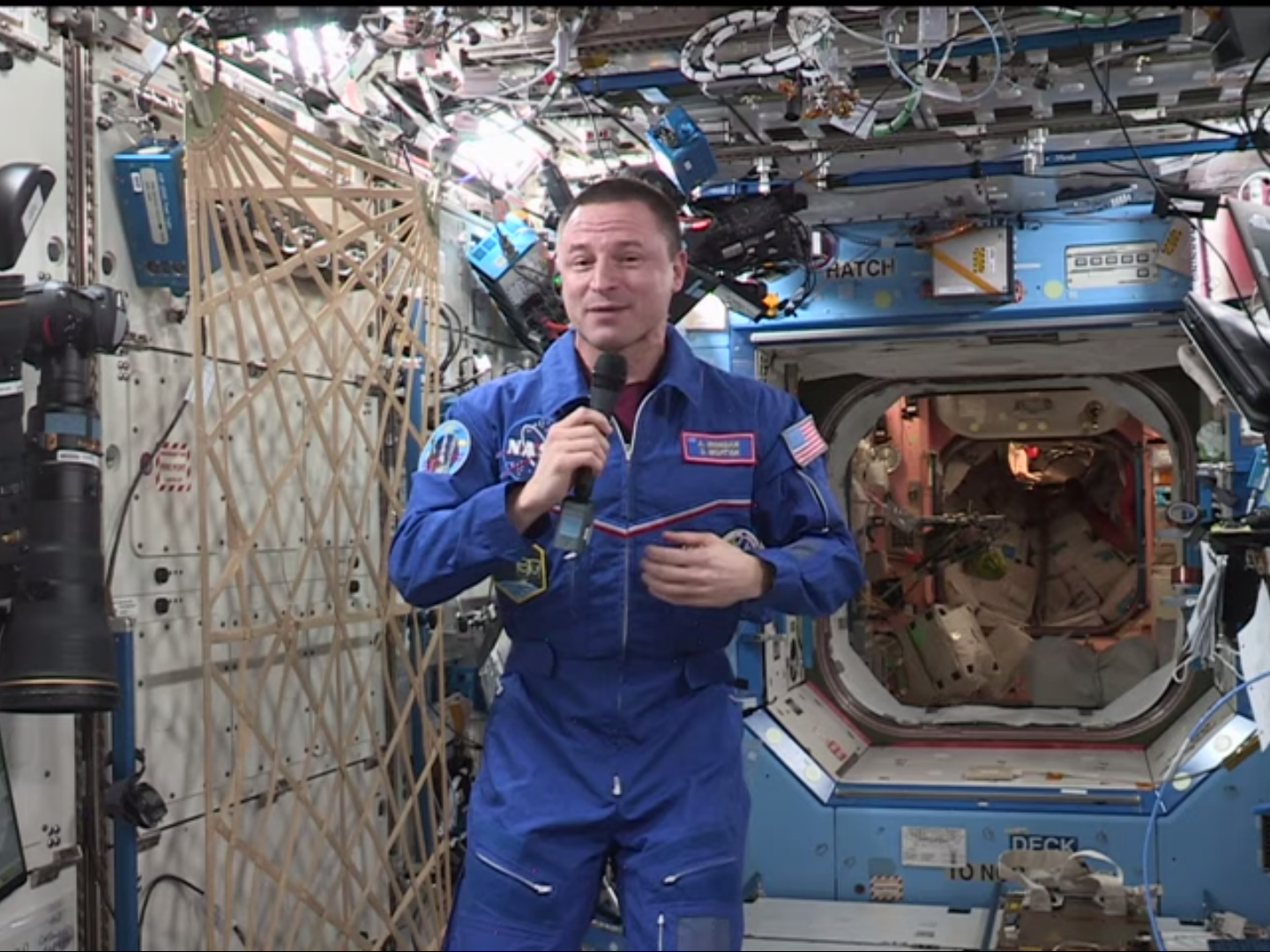 Andrew Morgan aboard the International Space Station