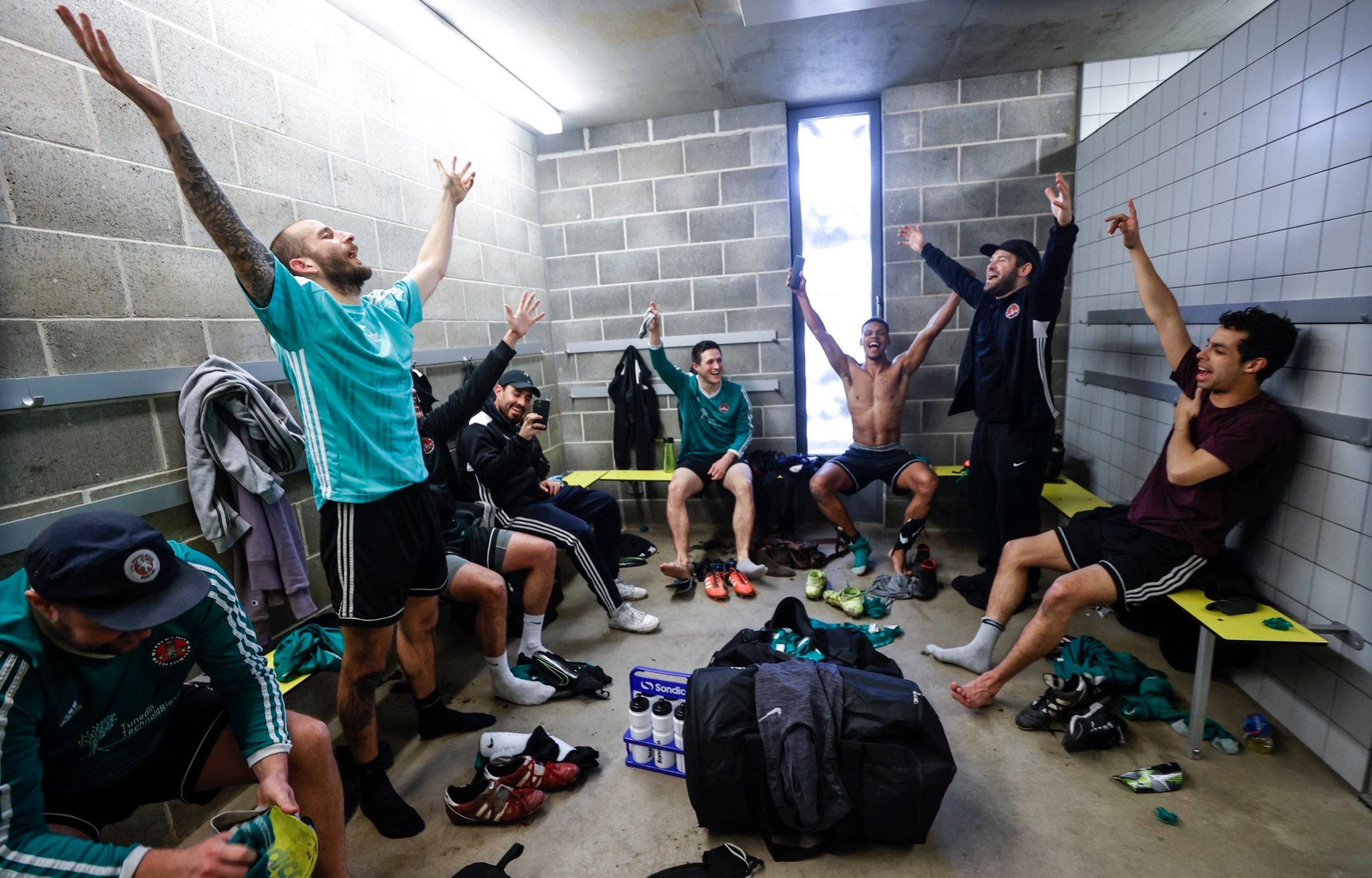 Stand up if you love Enate: the lads in the dressing room