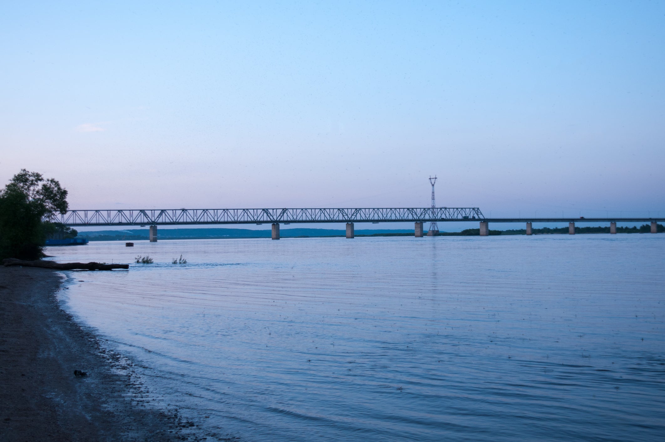 Bridge over the Amur river in Blagoveshchensk