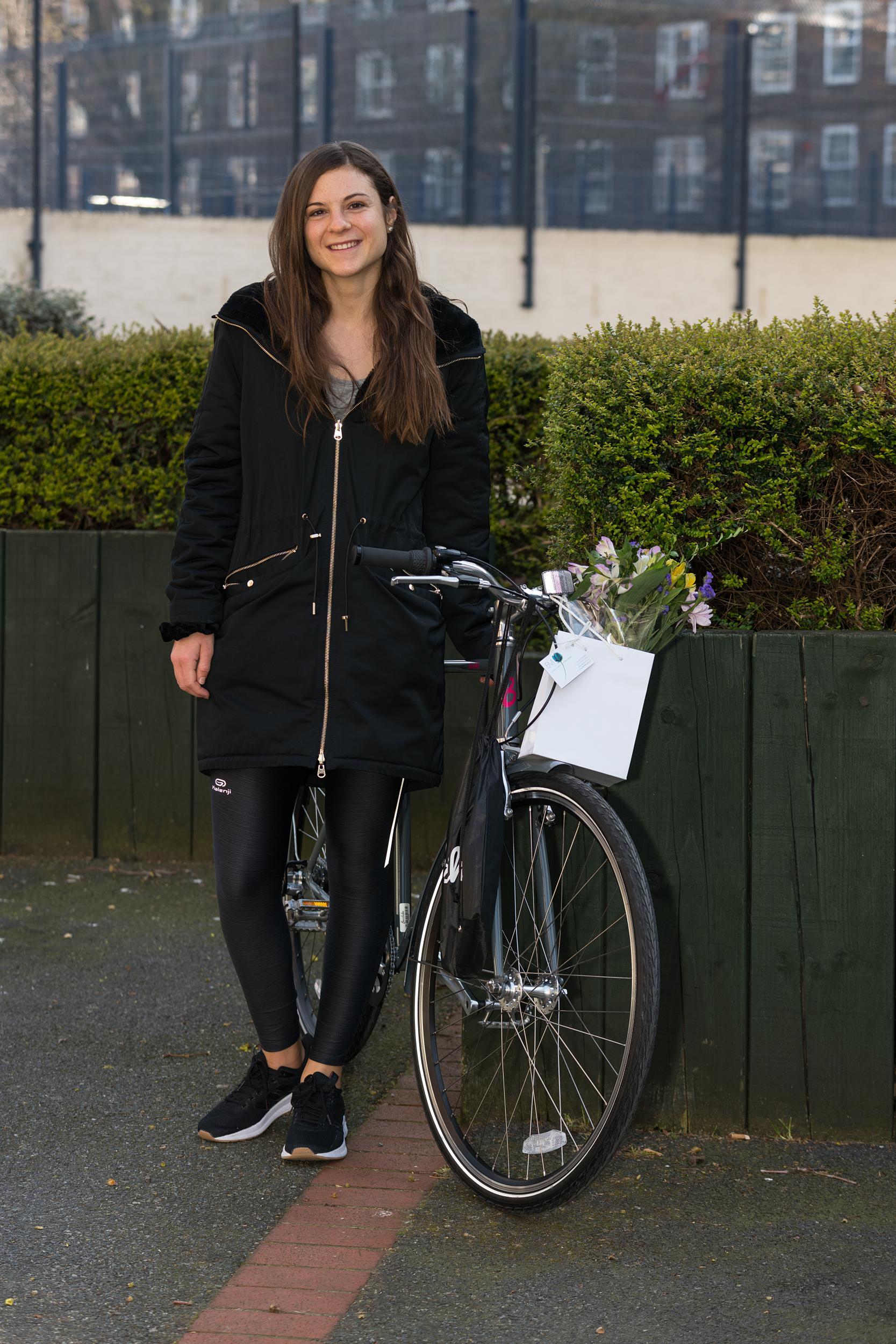 Laura Gullien Salto, an NHS worker, received her free Buzzbike last week