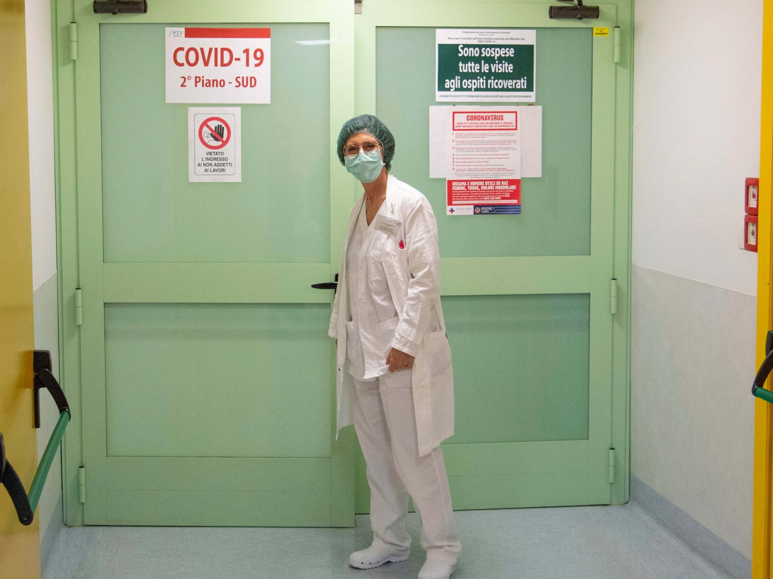 A doctor of the Tor Vergata hospital during the guided visit to the new Covid-19 ward in Rome, Italy