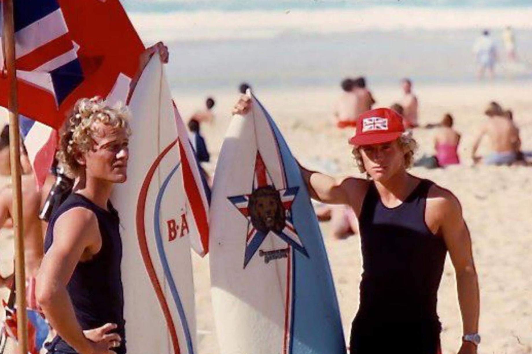 Surfing pride: Ted (right) was like a knight errant on the quest for the elusive holy grail