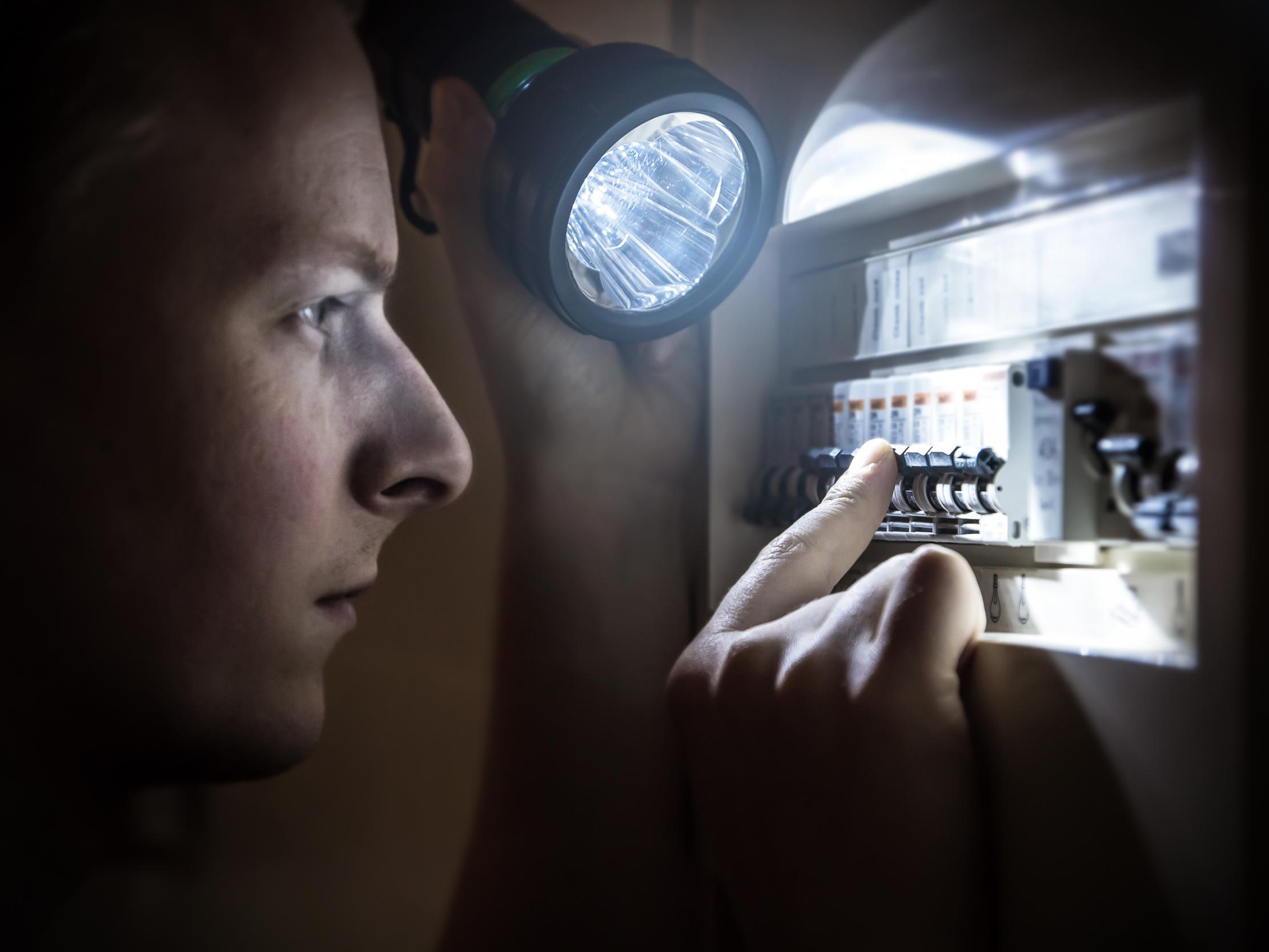 Keeping spare batteries for torches and a phone charger is advised to prepare for a power cut