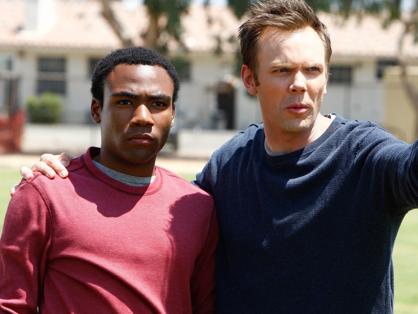 Donald Glover and Joe McHale in Community