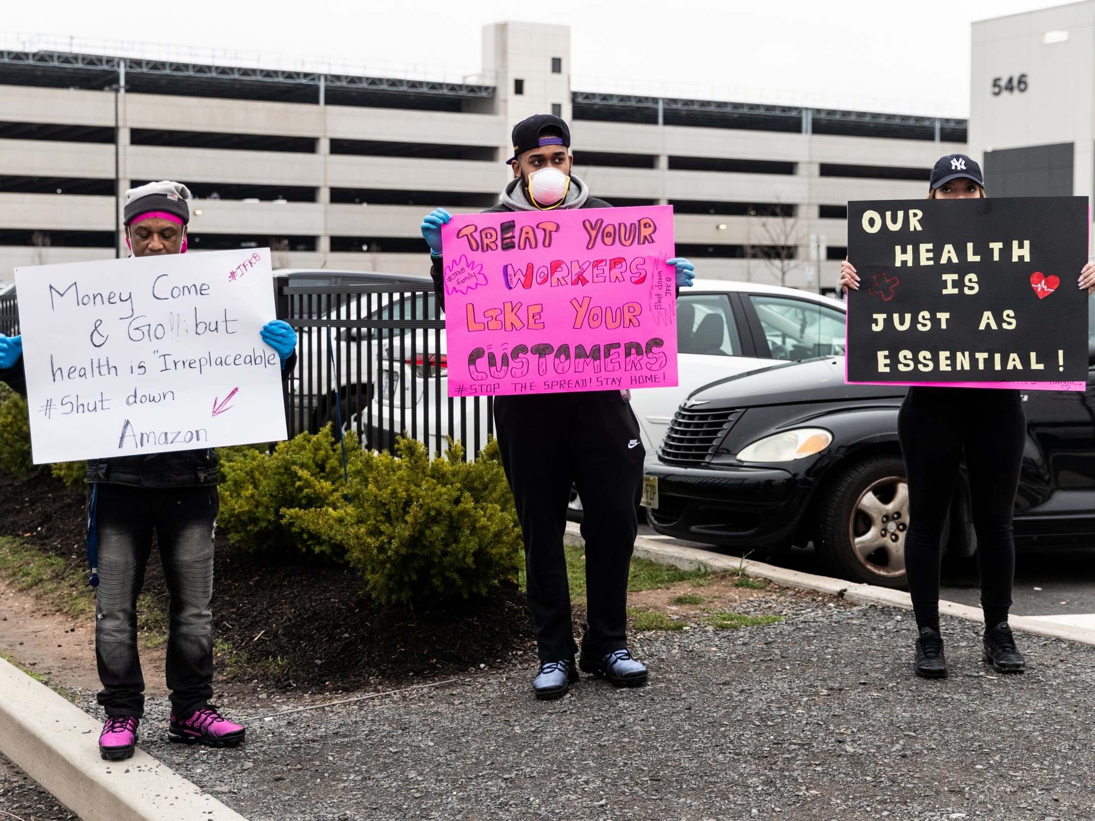 Amazon employees walked out on Monday at a site in NY