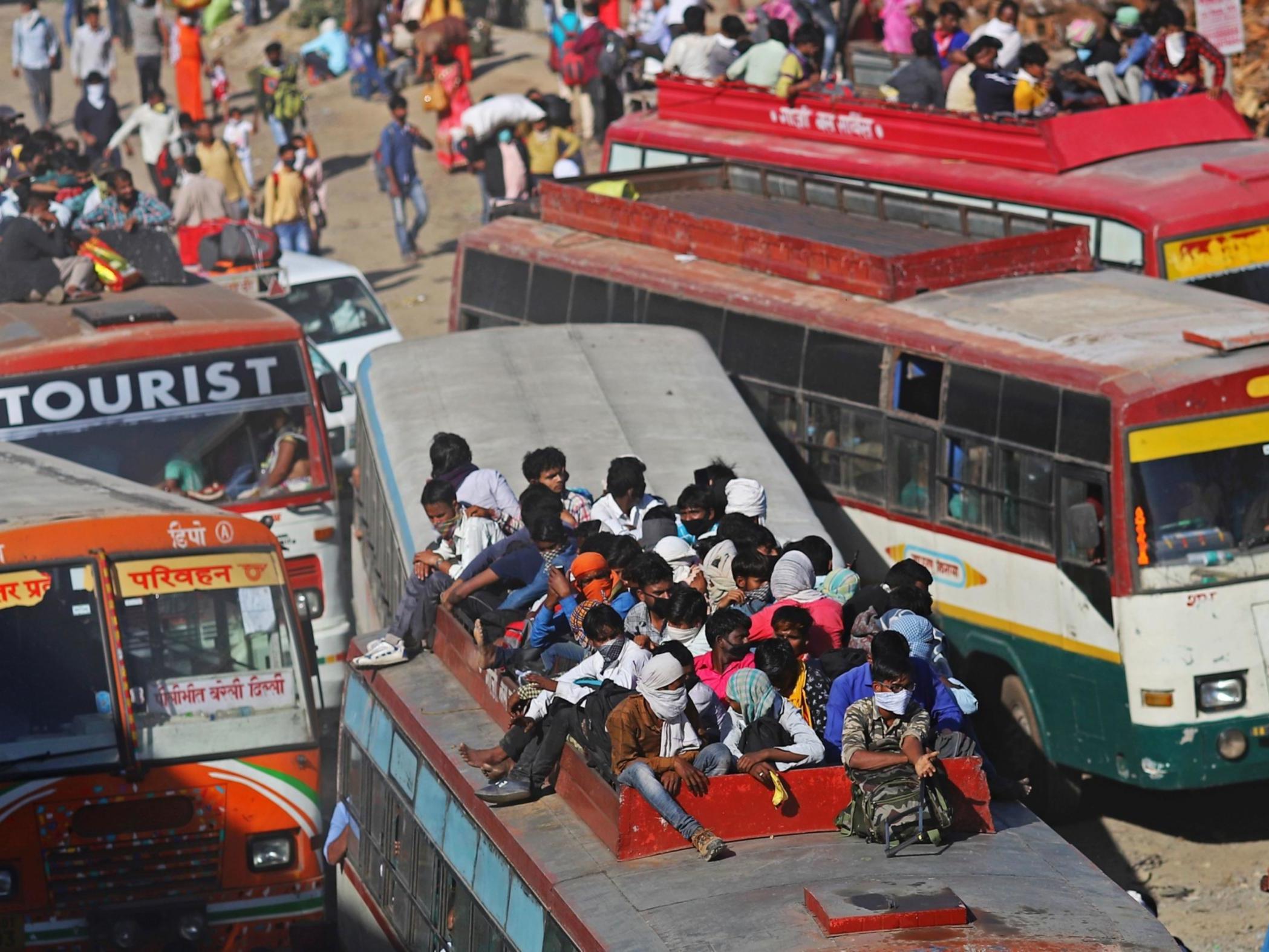 Those unable to board buses are walking distances that equal that of London to Paris with their families