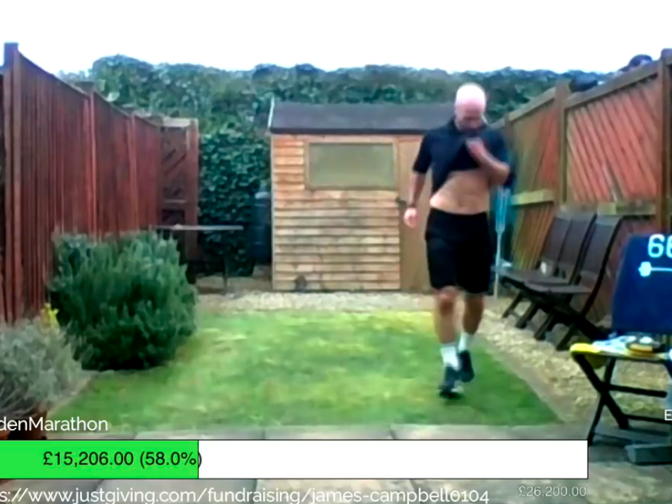 James Campbell during his marathon feat