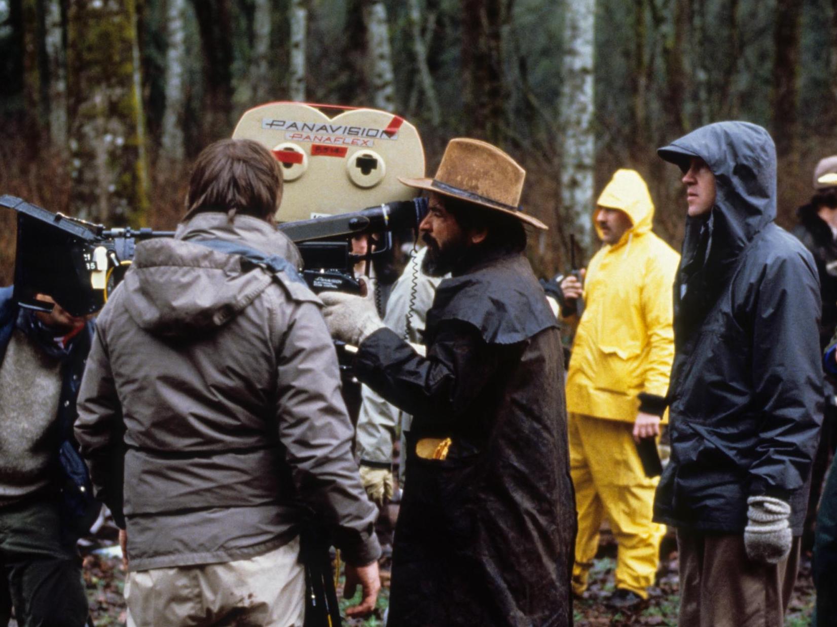 David Lynch and his crew filming in the show’s woodland setting