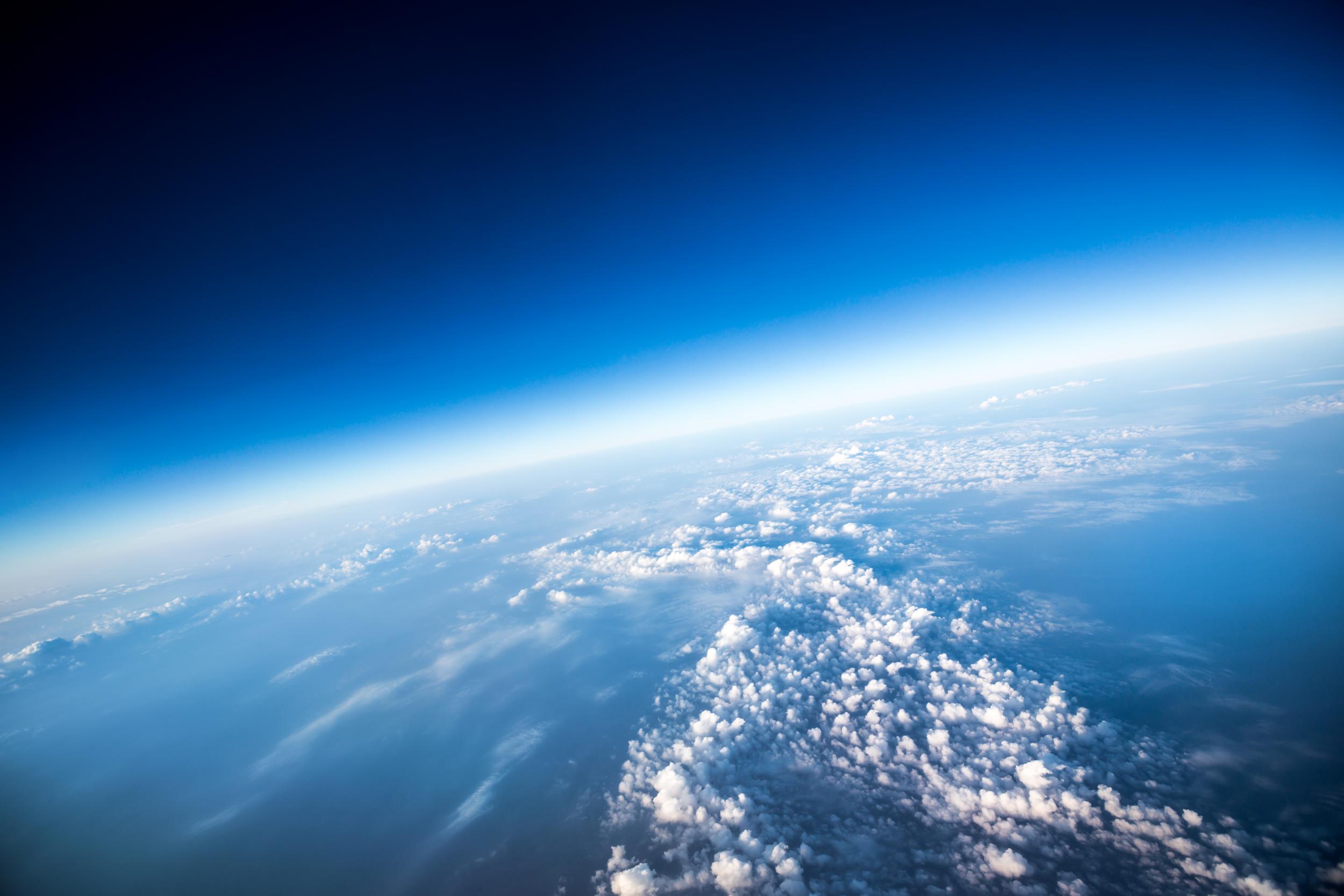 An aerial view of Earth. Scientists have found a large hole in the ozone layer above the Arctic