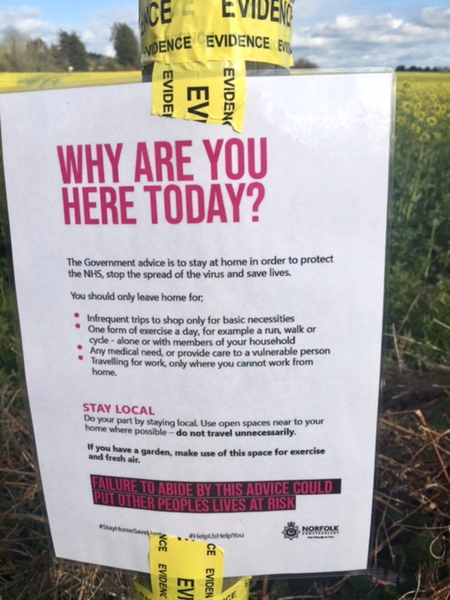 Enough with the patronising signs telling us to stay at home