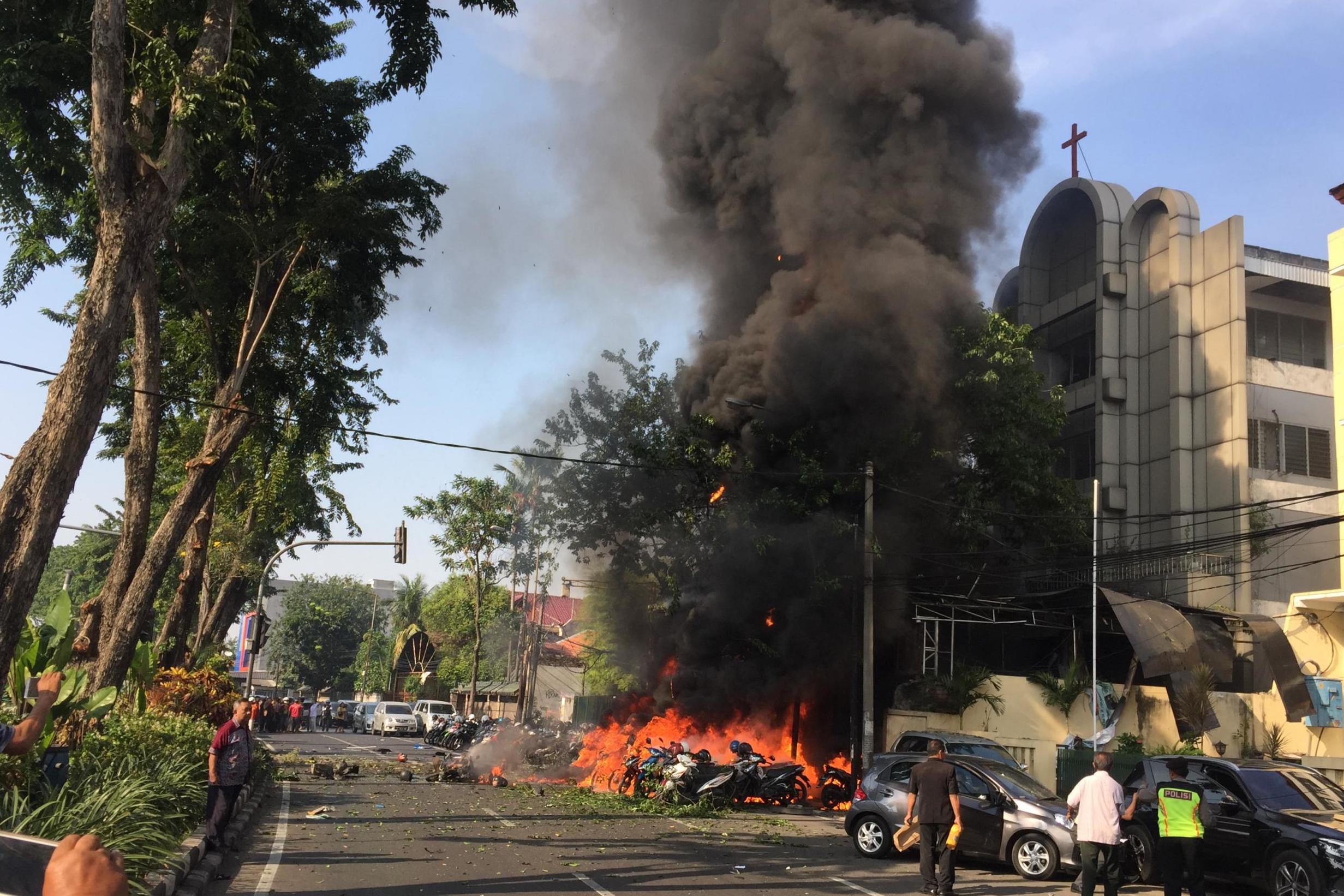 The aftermath of the May 2018 bomb blast in Surabaya