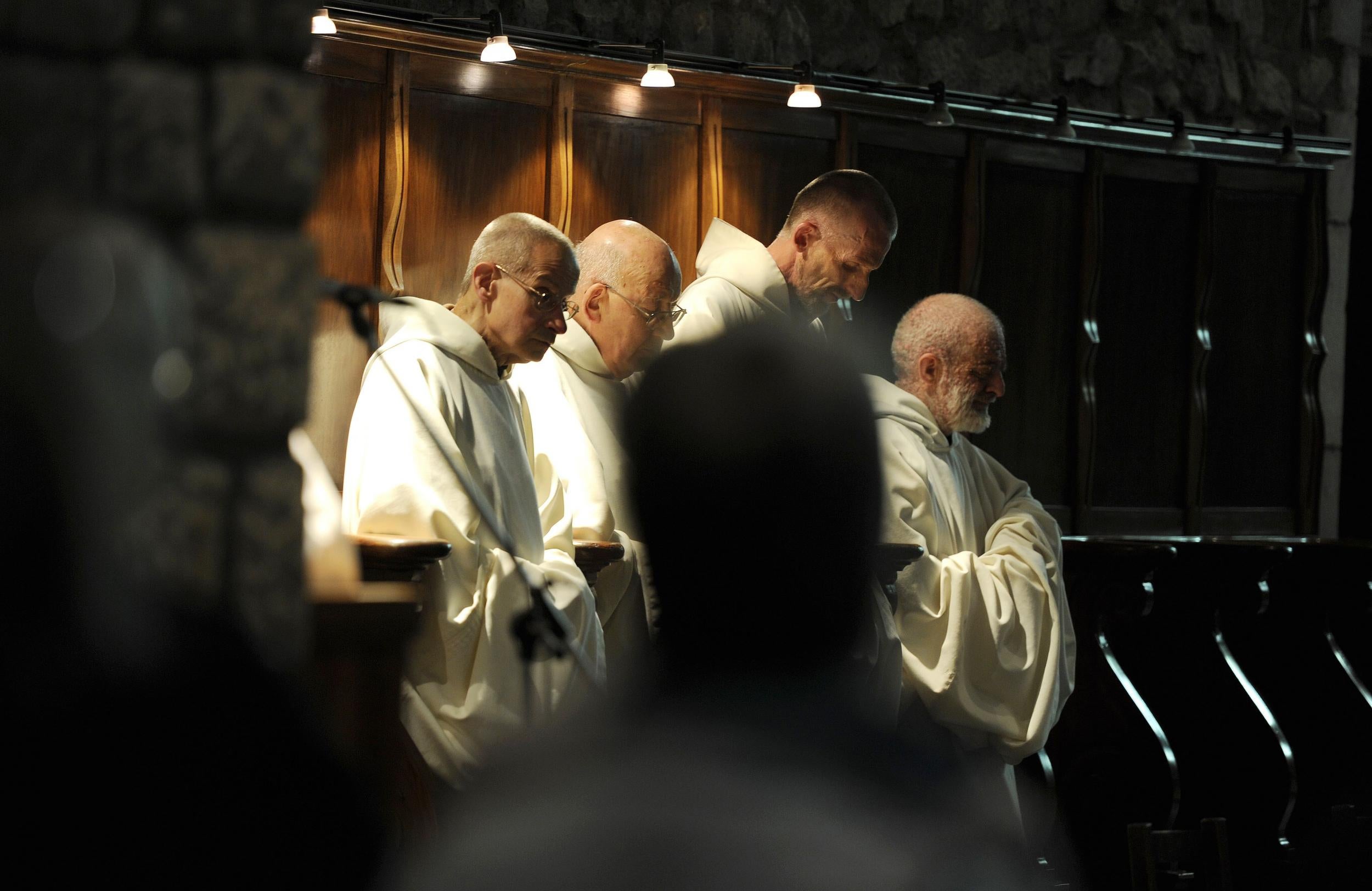 Benedictines monks of Tamie Abbey in France hold a service (AFP/Getty)