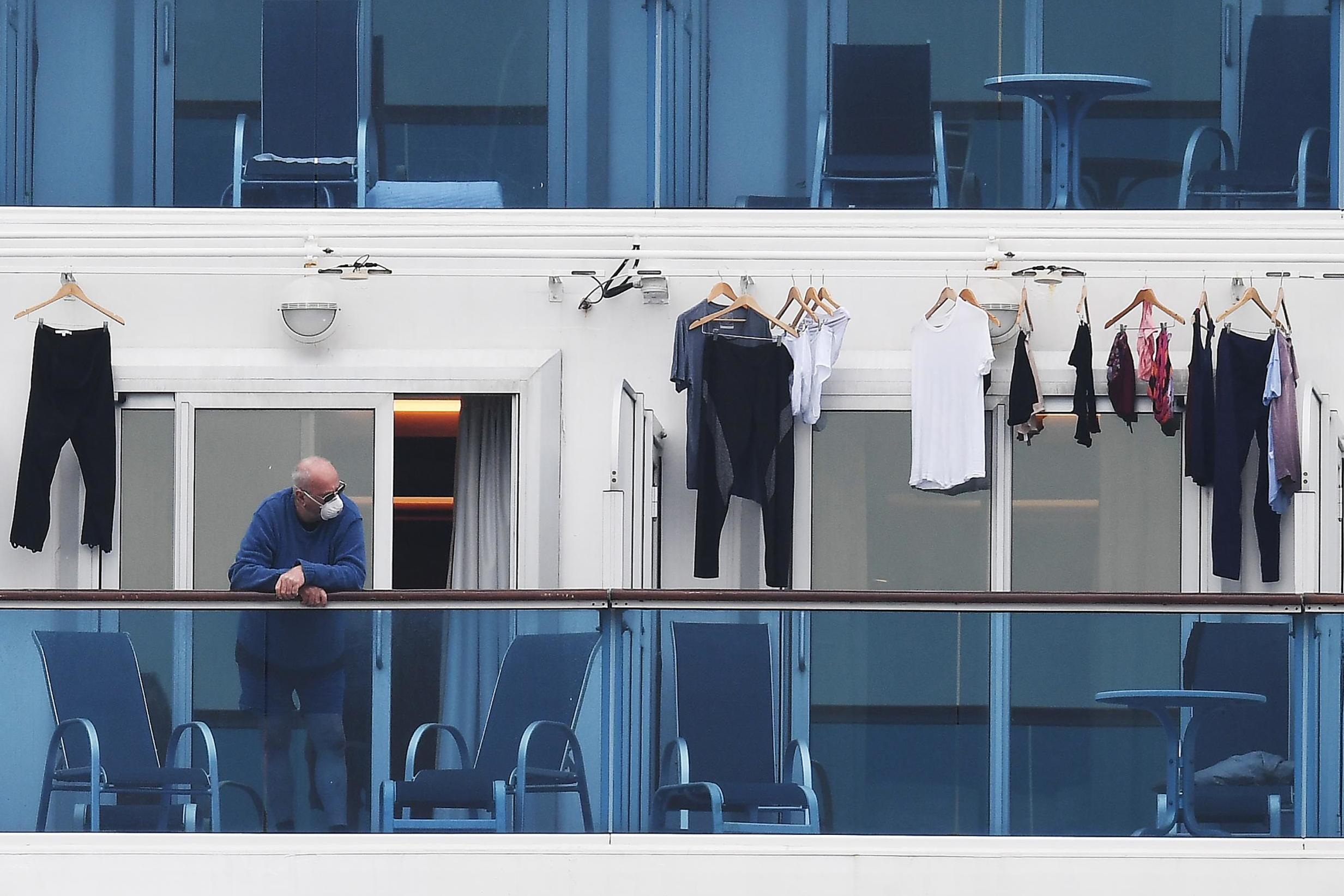 A passenger on board the Diamond Princess (AFP/Getty)