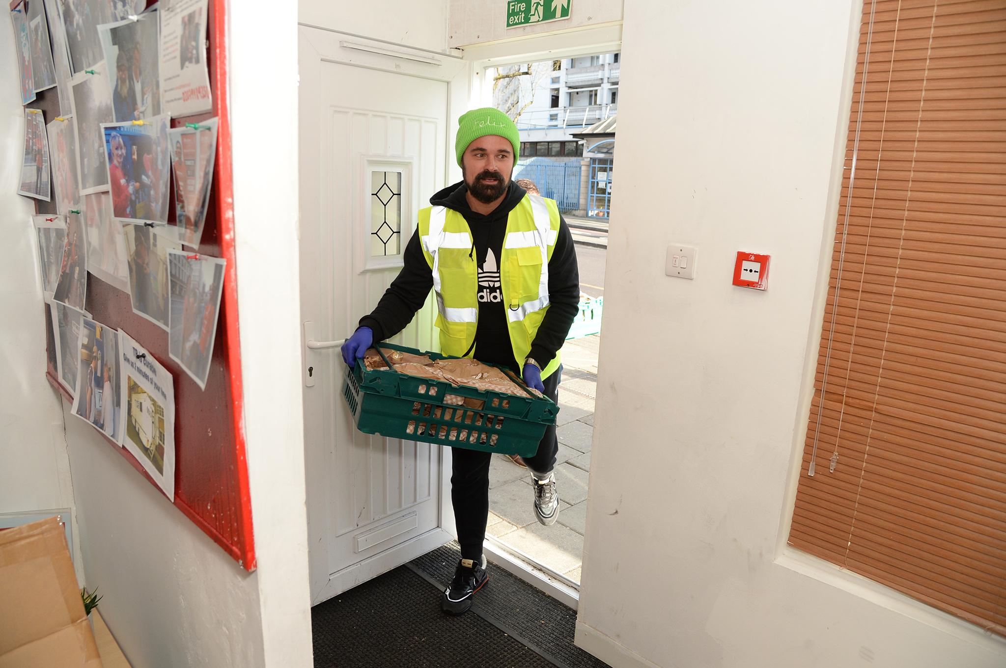 Evgeny Lebedev making deliveries for The Felix Project