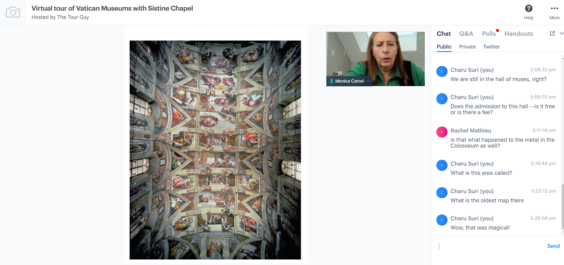 The ceiling of the Sistine Chapel, seen from the computer at home