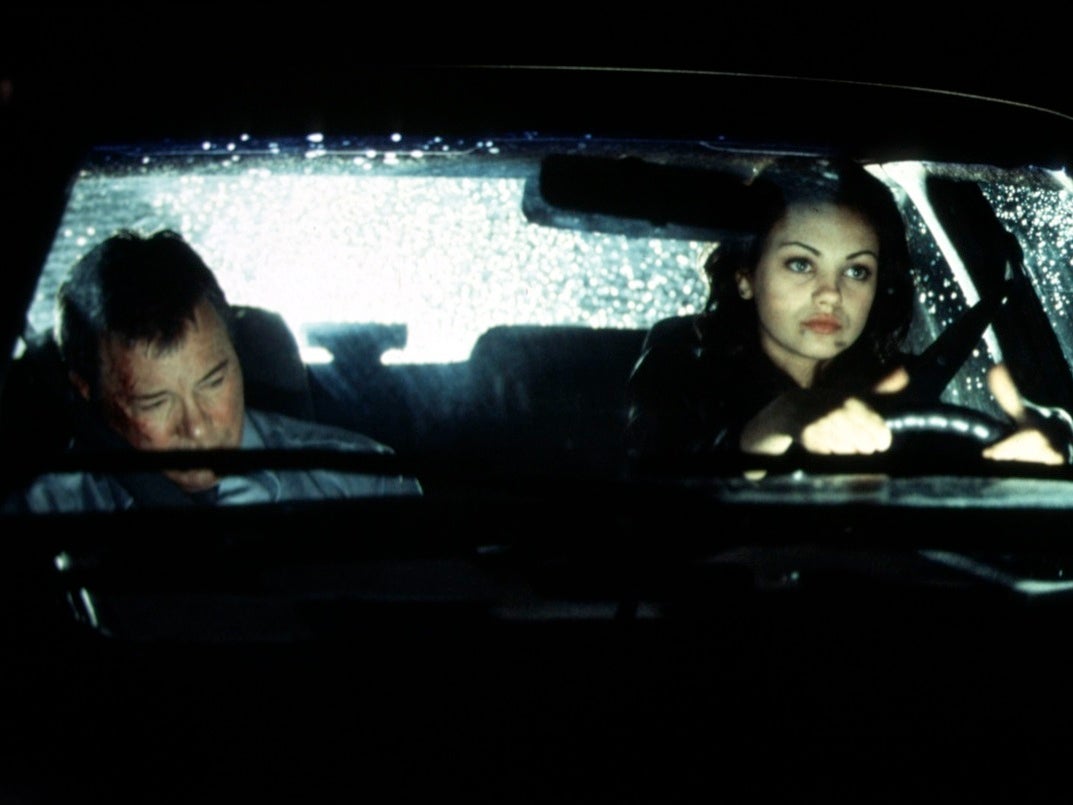 Nope: William Shatner and Mila Kunis in ‘American Psycho 2’