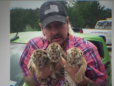 Tiger King's Joe Exotic reacts after losing zoo to rival Carole Baskin