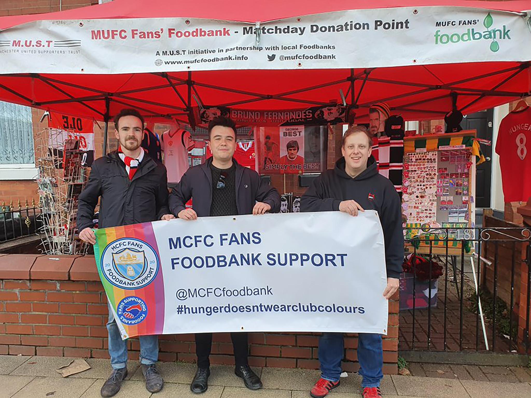 MCFC Fans Foodbank Support ran their first collection outside the Etihad on New Year's Day